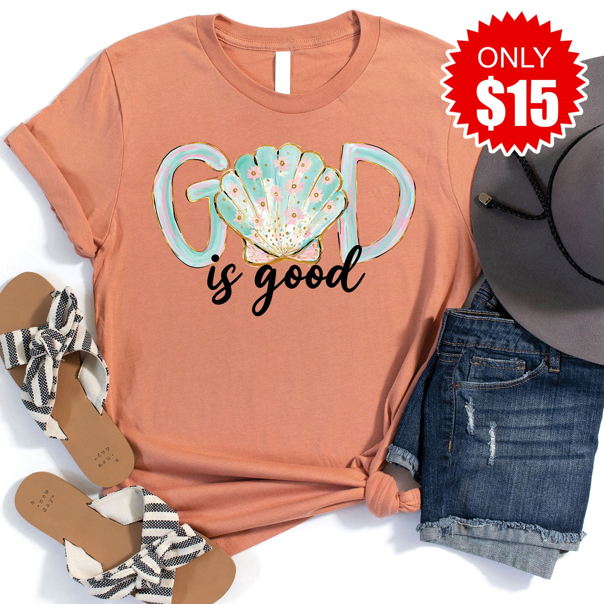 God is Good Tee - Heather Terracotta - 15 product image 1