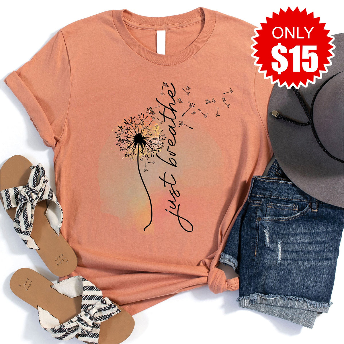 Just Breathe Tee - Heather Terracotta - 15 product image 1
