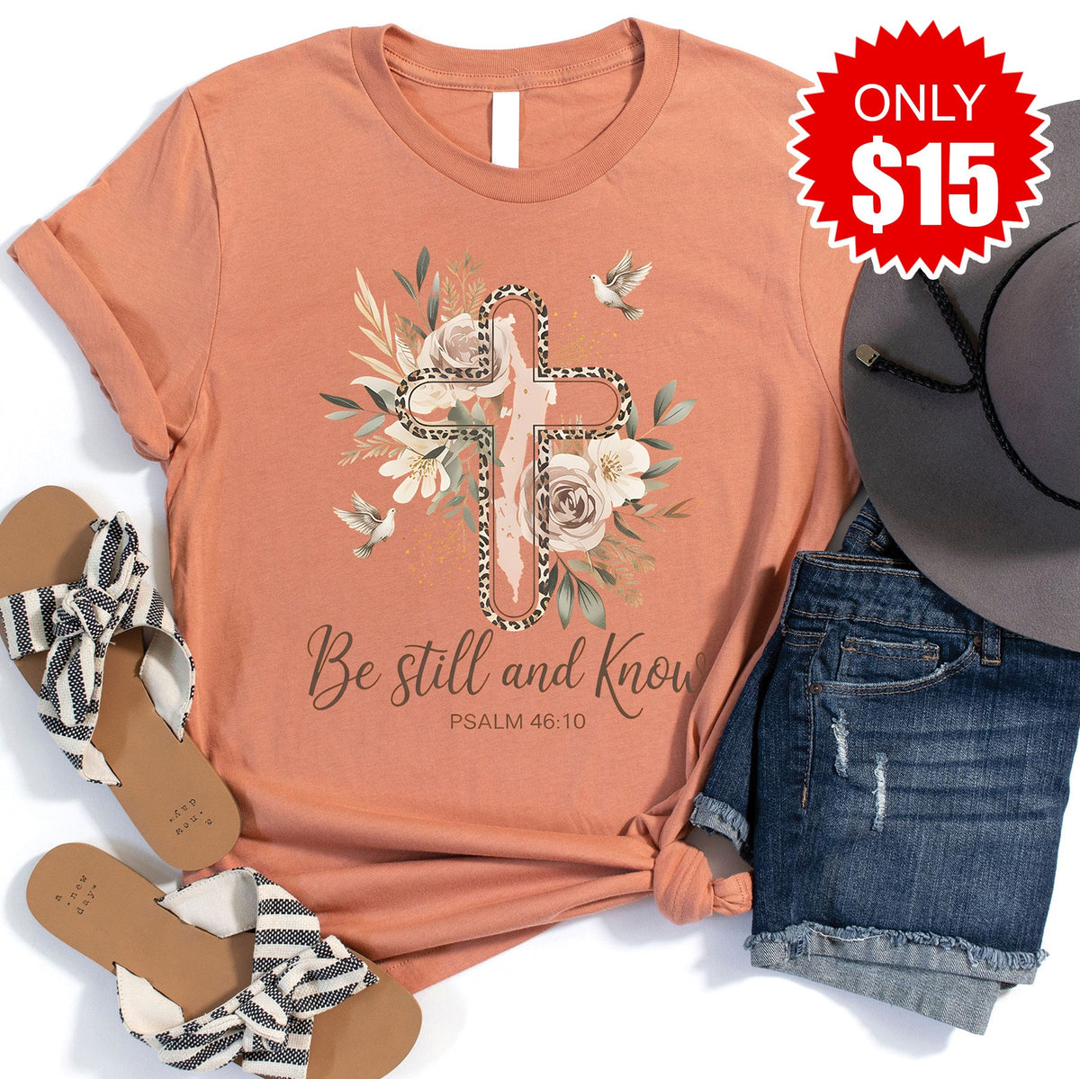 Be Still and Know Tee - Heather Terracotta - 15 product image 1