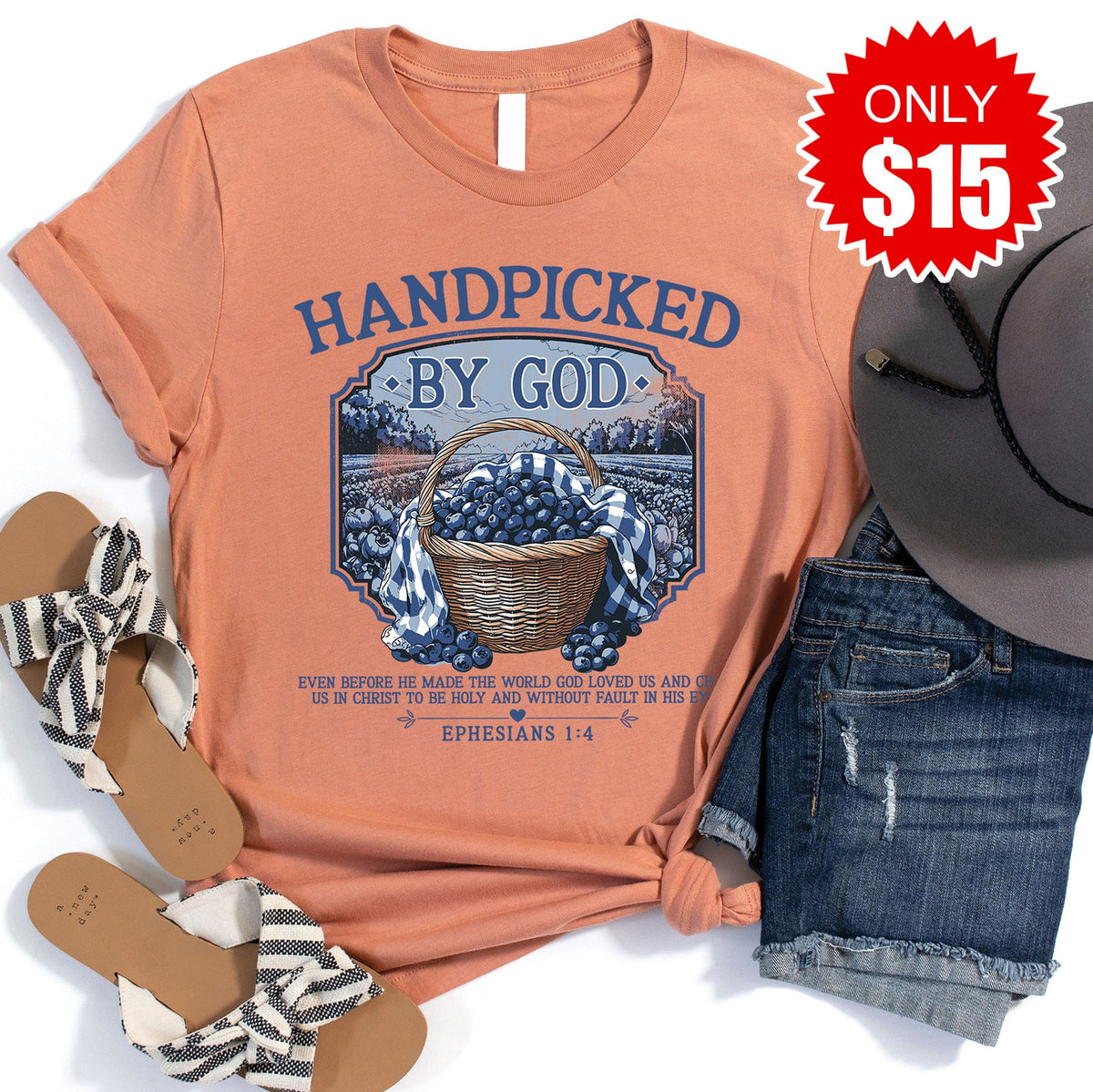 Hand Picked Tee - Heather Terracotta - 15 product image 1