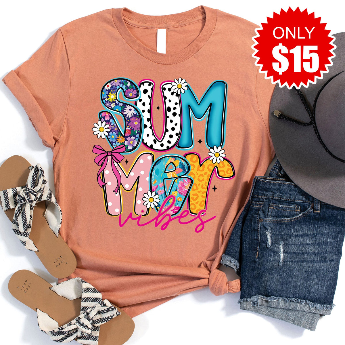 Summer Vibes Tee - Heather Terracotta - 15 product image 1