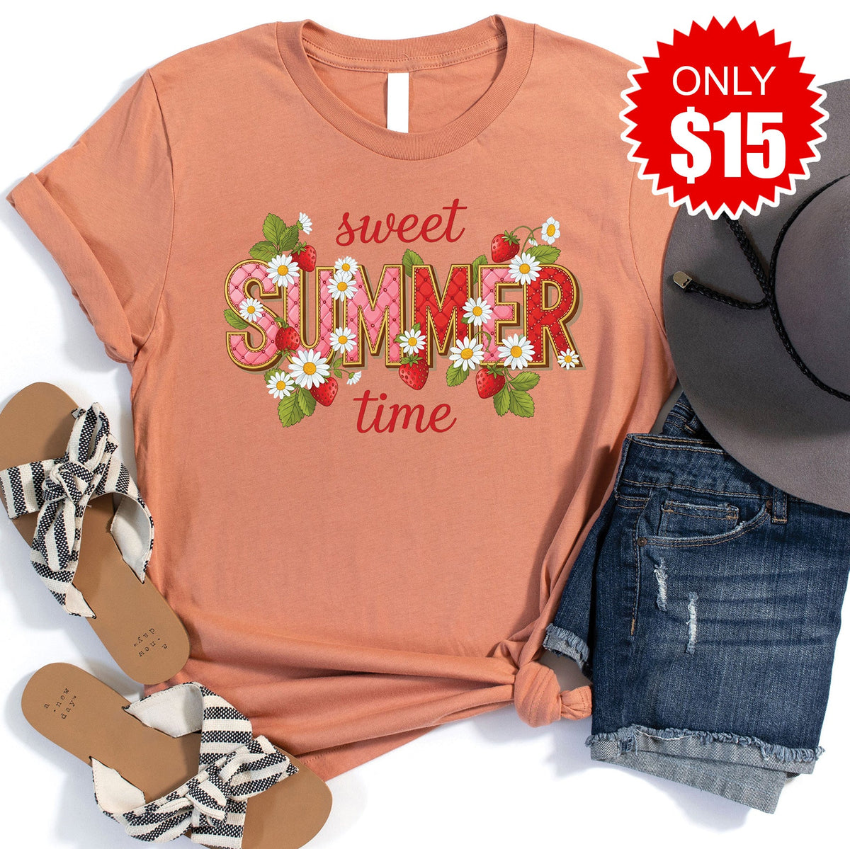 Sweet Summer Time Tee - Heather Terracotta - 15 product image 1
