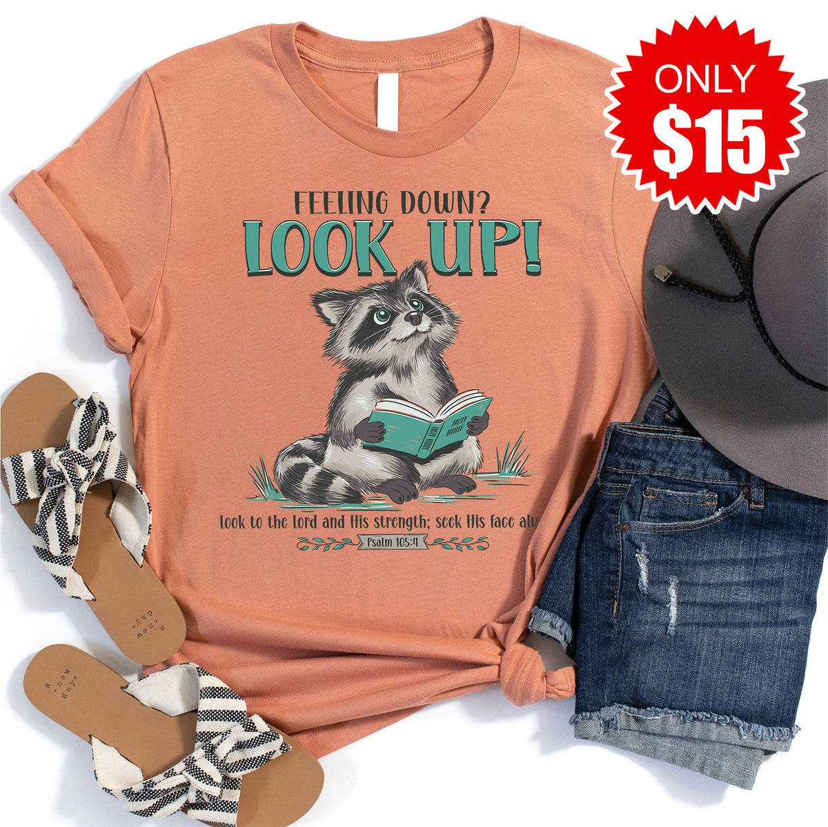 Look Up Tee - Heather Terracotta - 15 product image 1