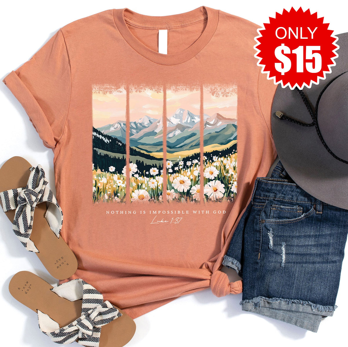 Nothing Is Impossible Tee - Heather Terracotta - 15 product image 1