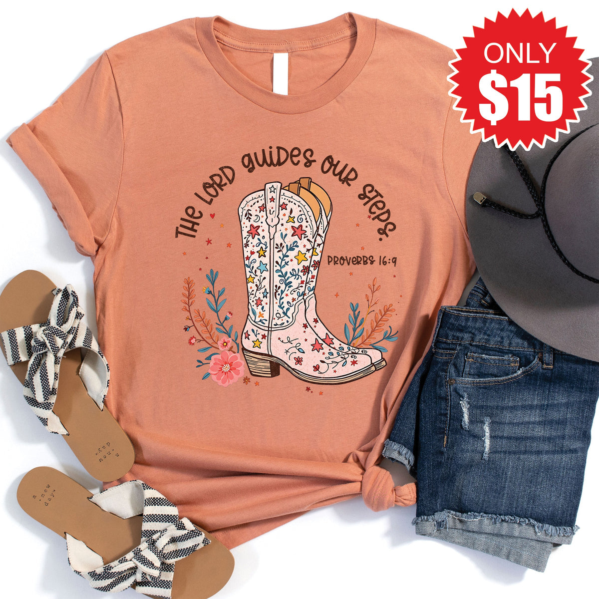 The Lord Guides Tee - Heather Terracotta - 15 product image 1