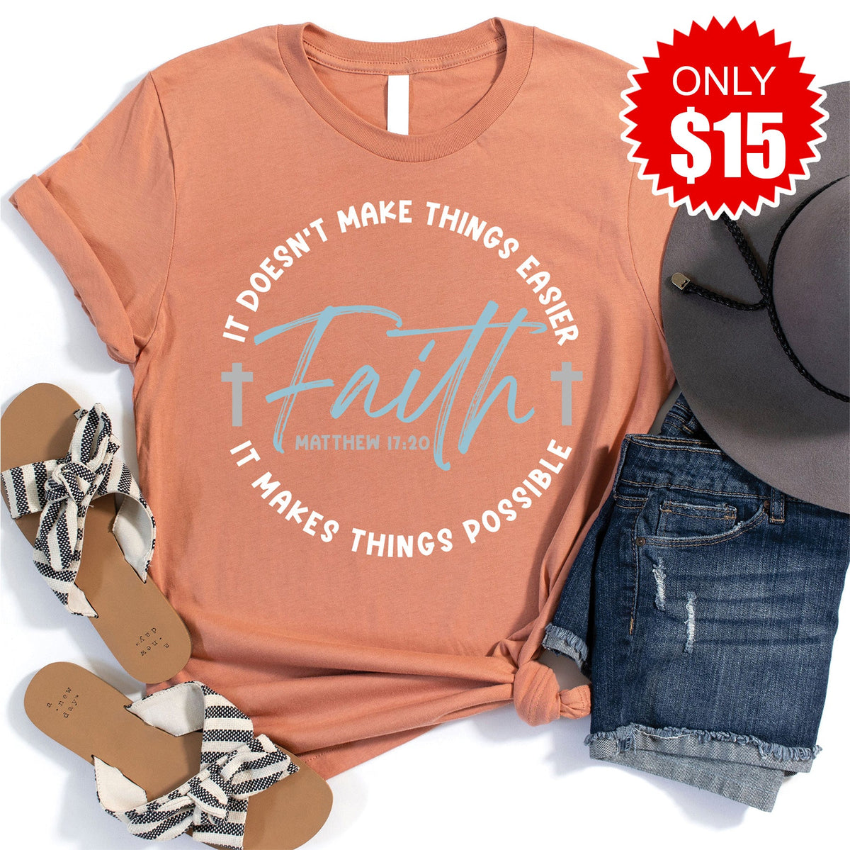 Faith Tee - Heather Terracotta - 15 product image 1