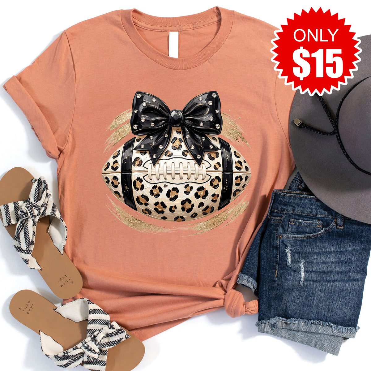 Football Leopard Tee - Heather Terracotta - 15 product image 1