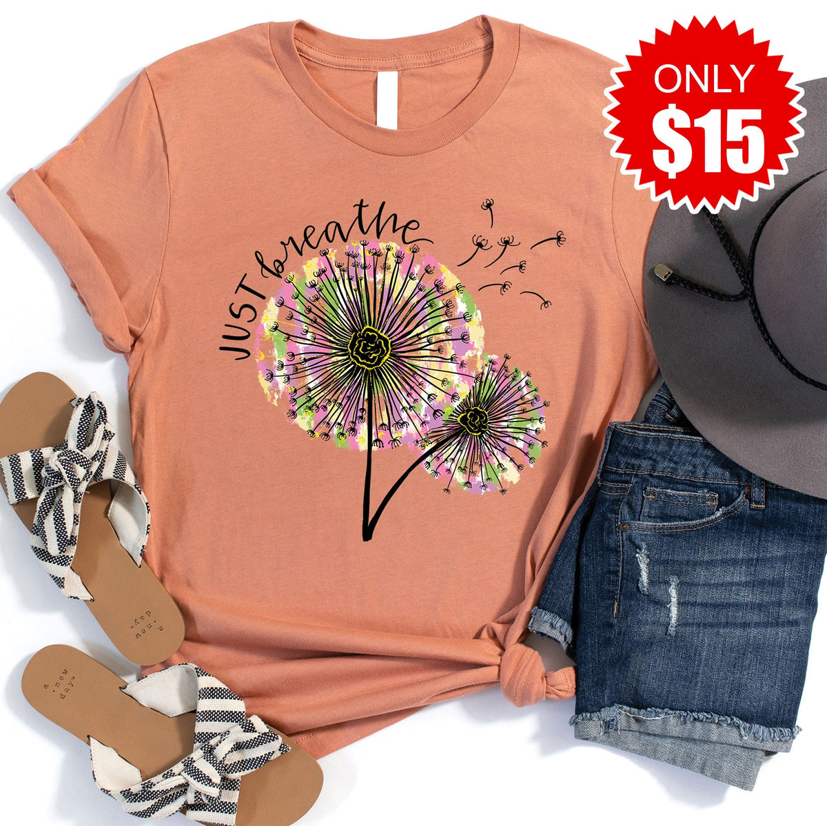 Just Breathe Tee - Heather Terracotta - 15 product image 1