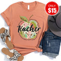 Teacher Apple Tee - Heather Terracotta - 15 product image 1