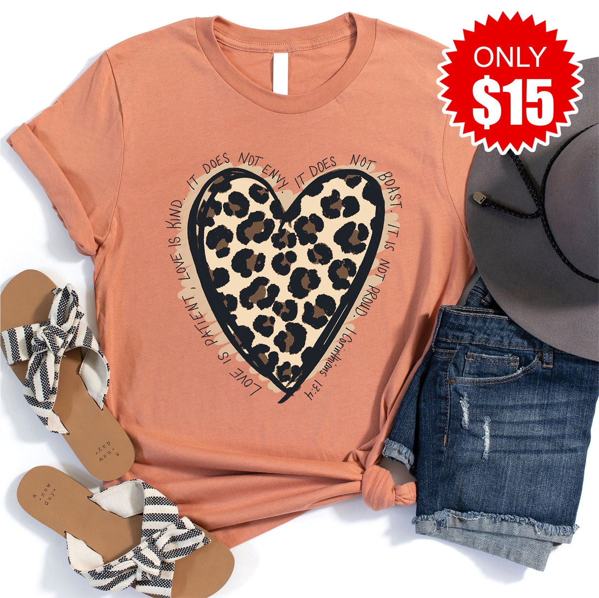 Love Leopard Tee - Heather Terracotta - 15 product image 1