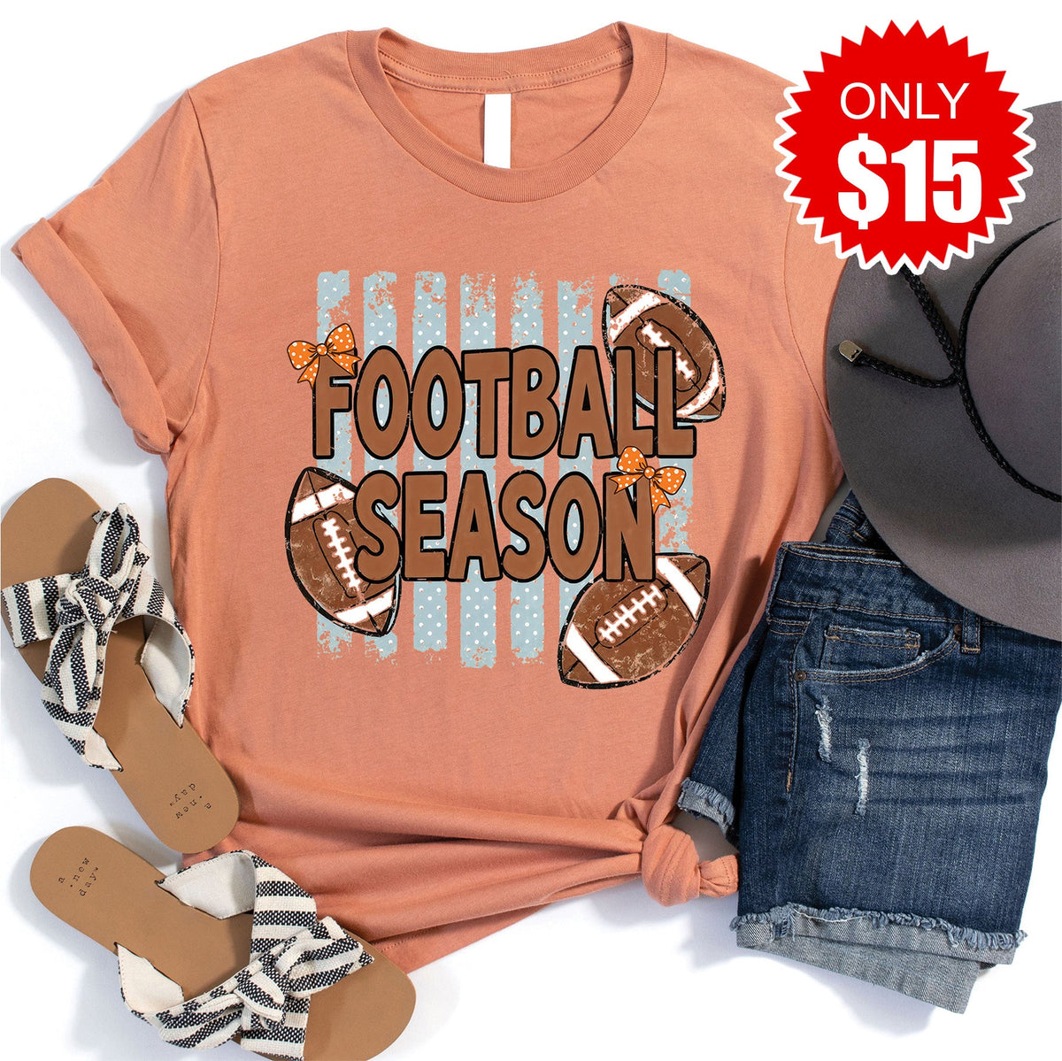 Football Season Tee - Heather Terracotta - 15 product image 1