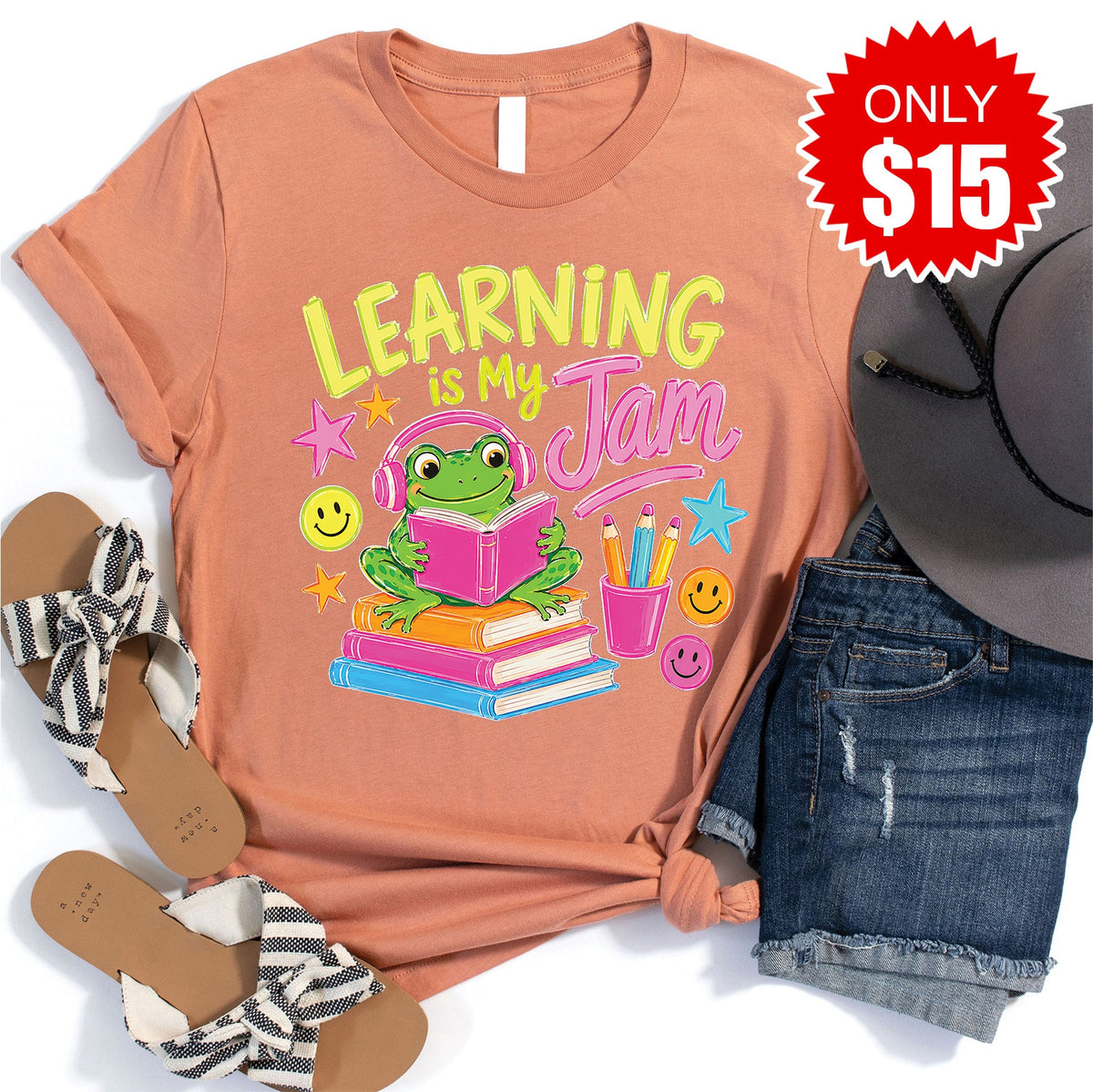 Learning Is My Jam Tee - Heather Terracotta - 15 product image 1
