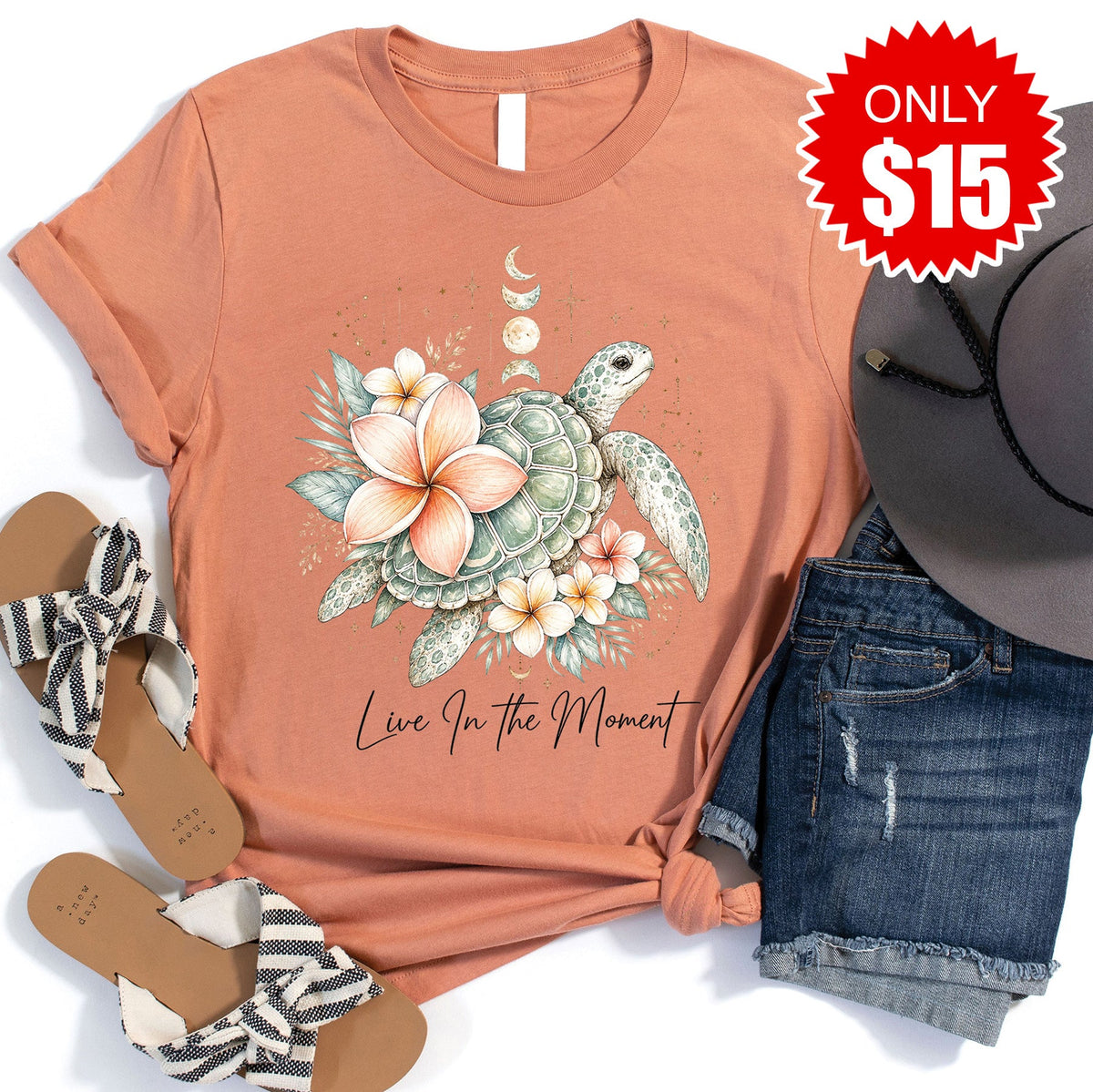 Live In The Moment Tee - Heather Terracotta - 15 product image 1