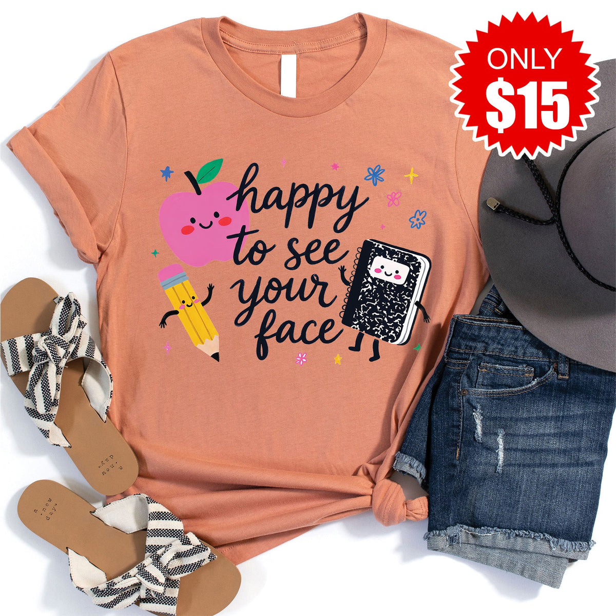 Happy To See You Tee - Heather Terracotta - 15 product image 1
