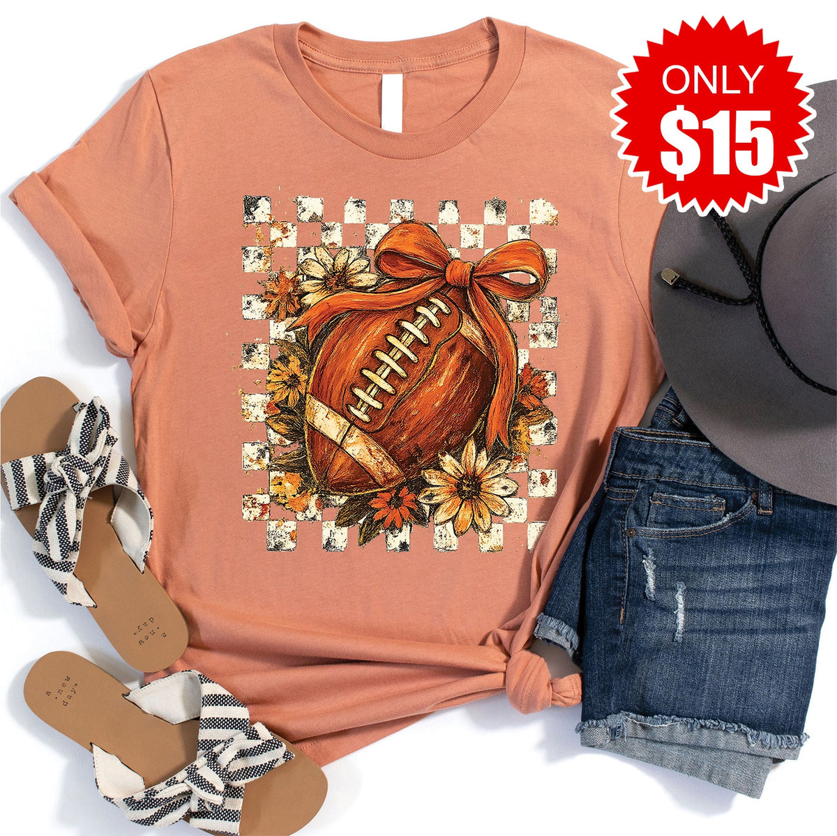 Football Tee - Heather Terracotta - 15 product image 1