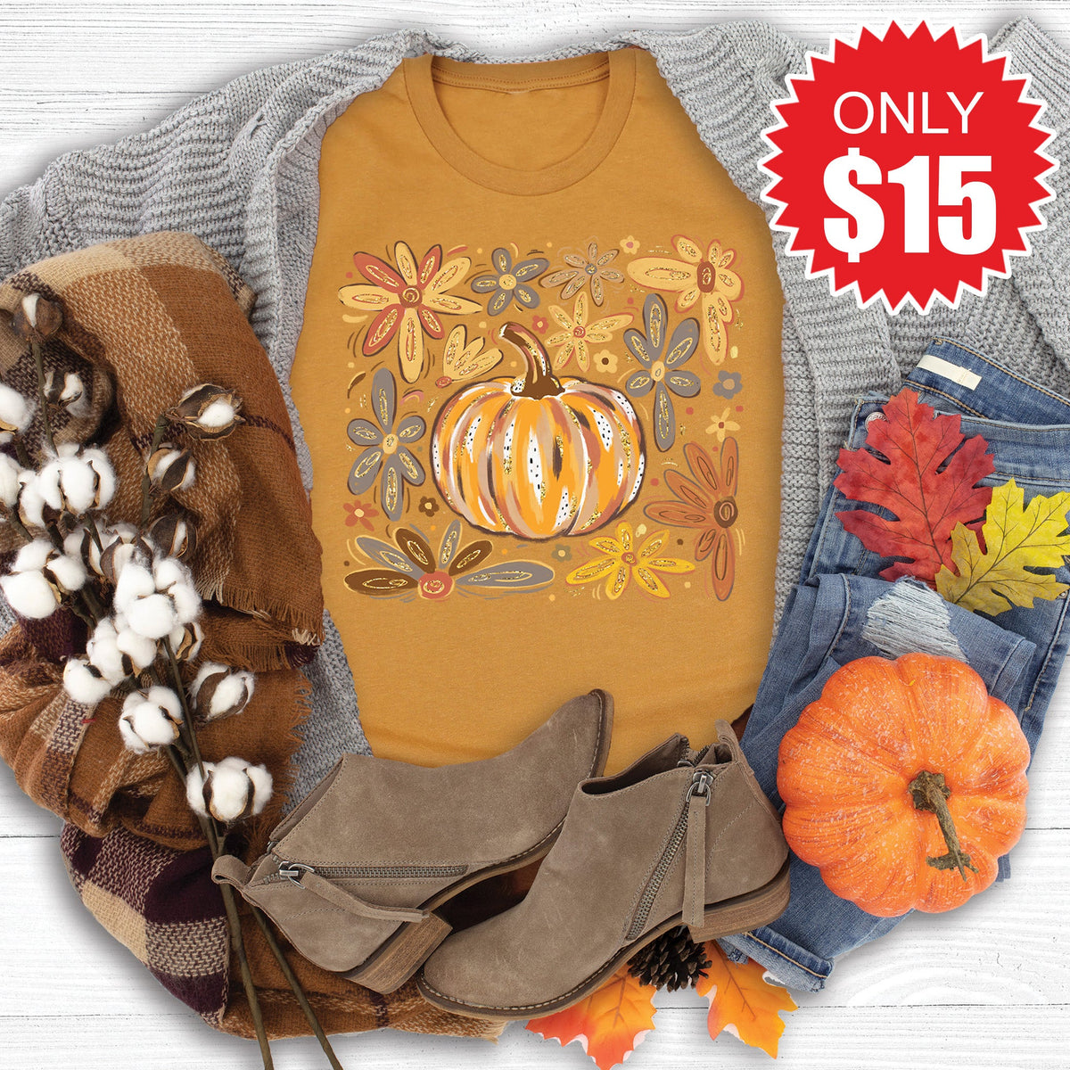 Pumpkin Tee - Heather Toast - 15 product image 1
