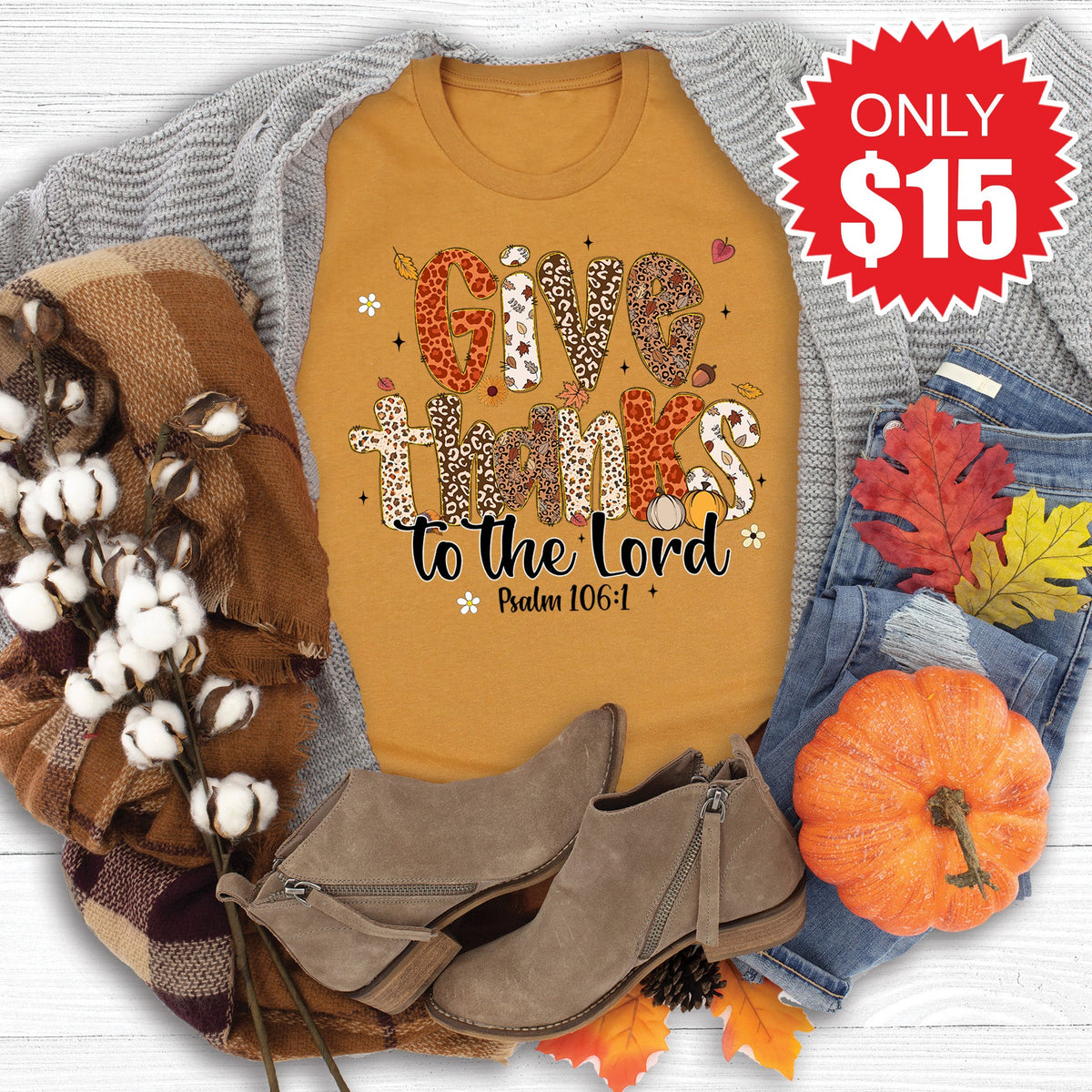 Give Thanks Tee - Heather Toast - 15 product image 1