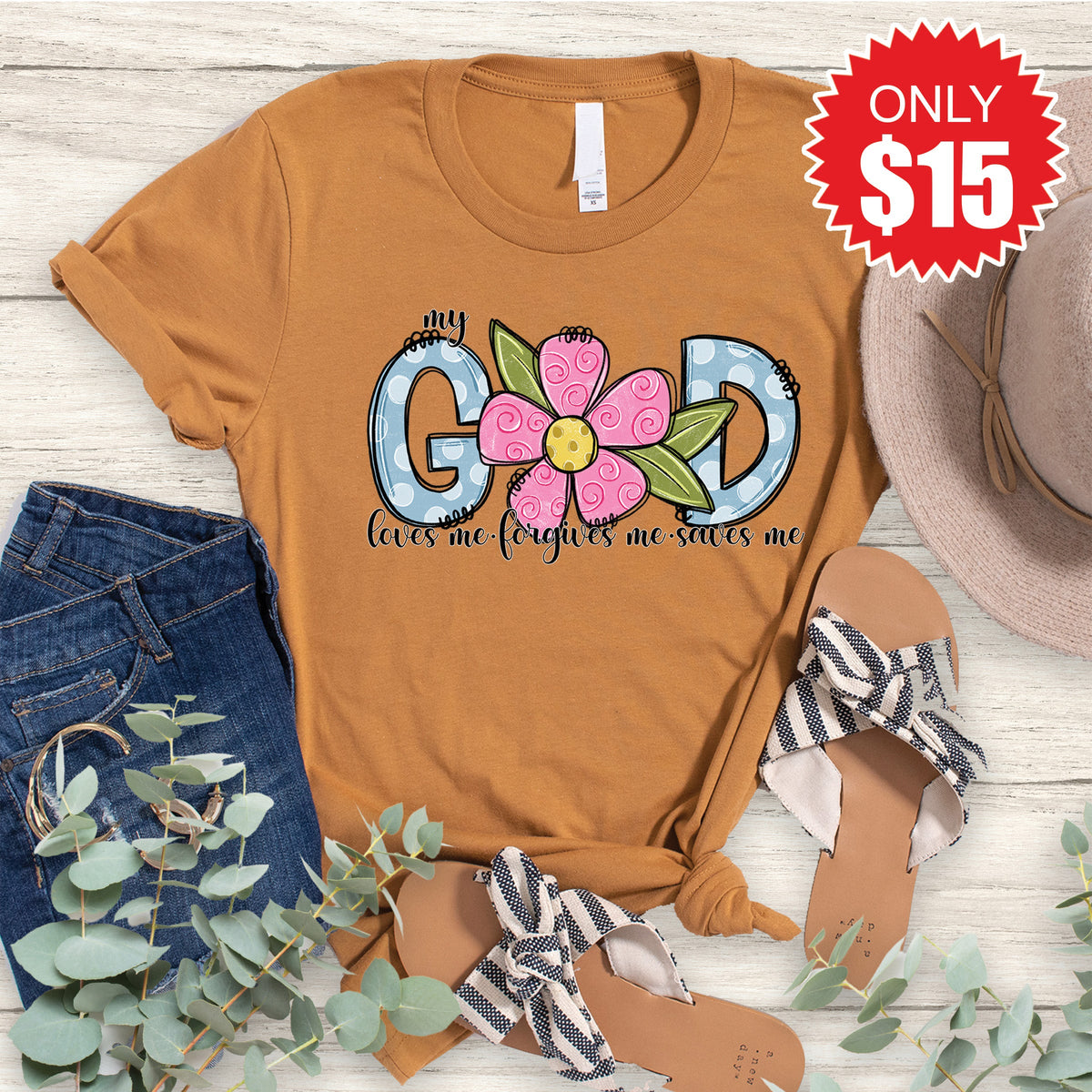 My God Loves Tee - Heather Toast - 15 product image 1