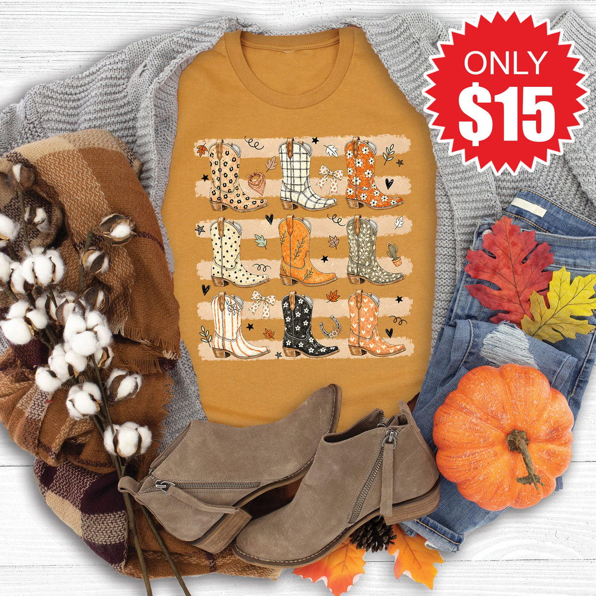 Fall Boots Tee - Heather Toast - 15 product image 1