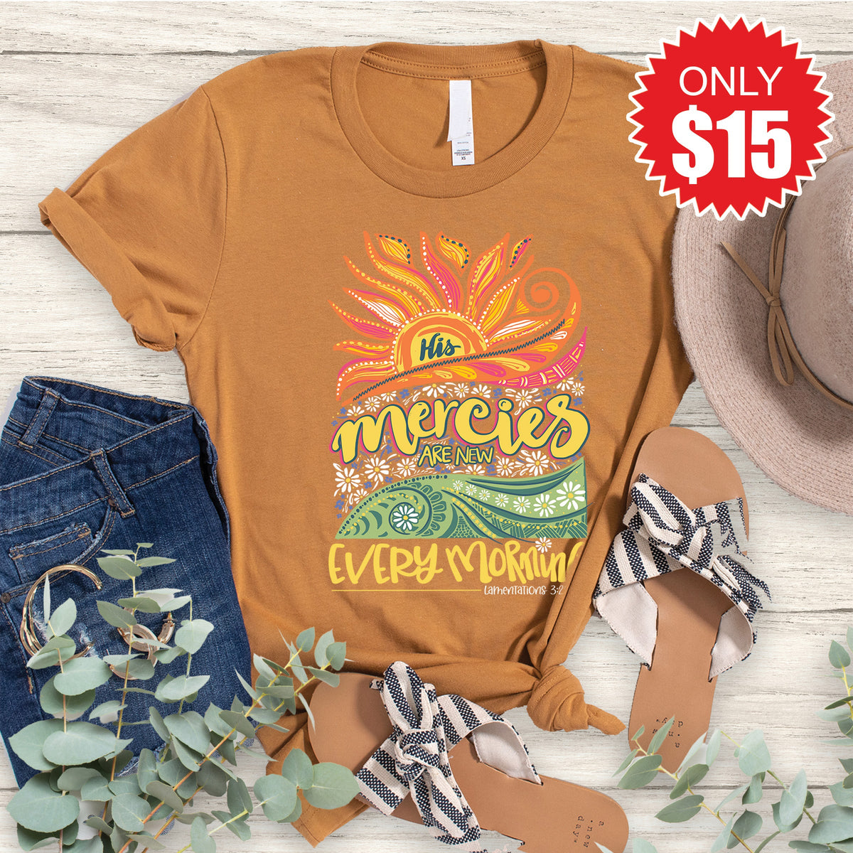 His Mercies Are New Tee - Heather Toast - 15 product image 1