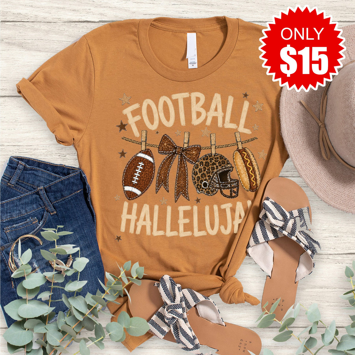 Football Hallelujah Tee - Heather Toast - 15 product image 1