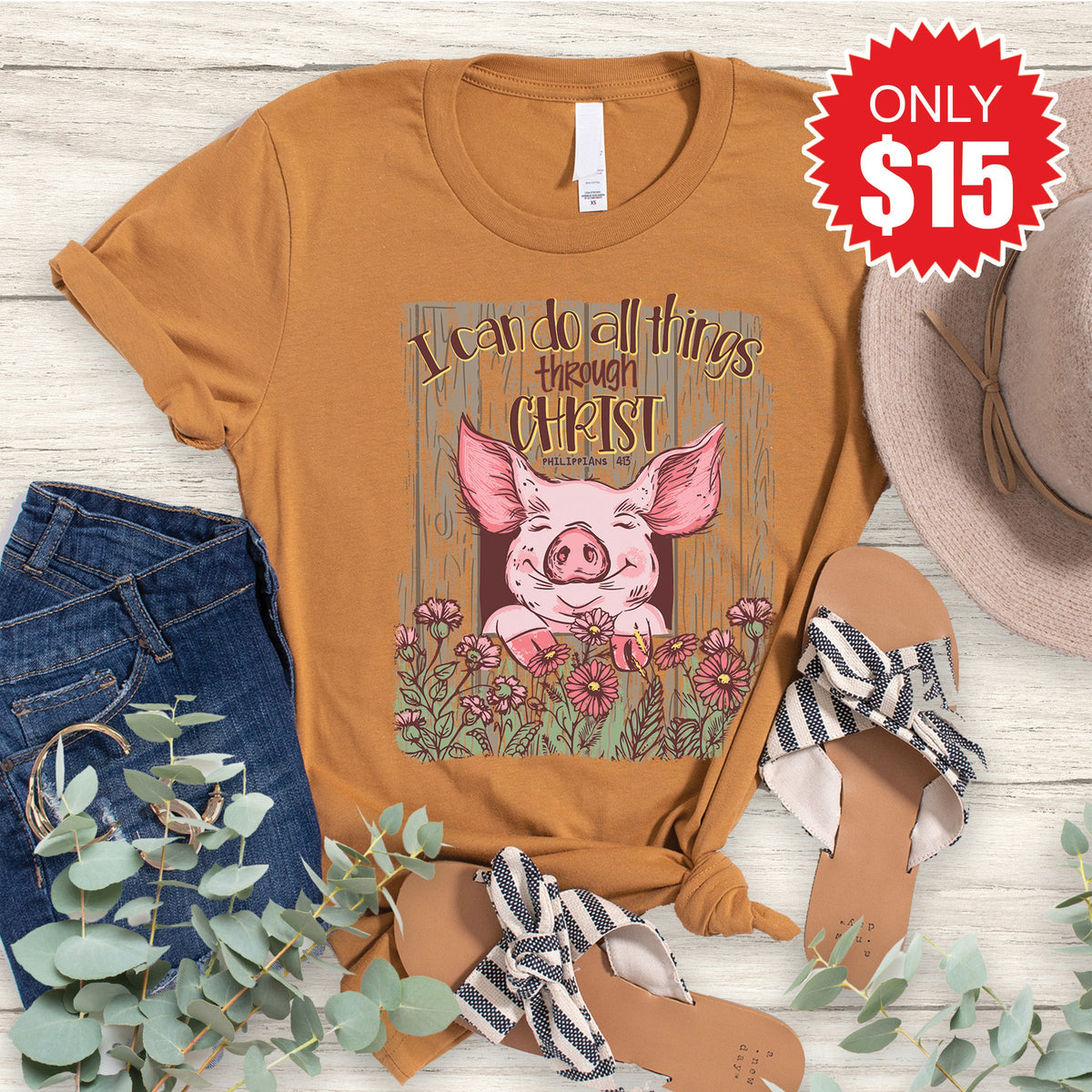 I Can Do All Things Tee - Heather Toast - 15 product image 1