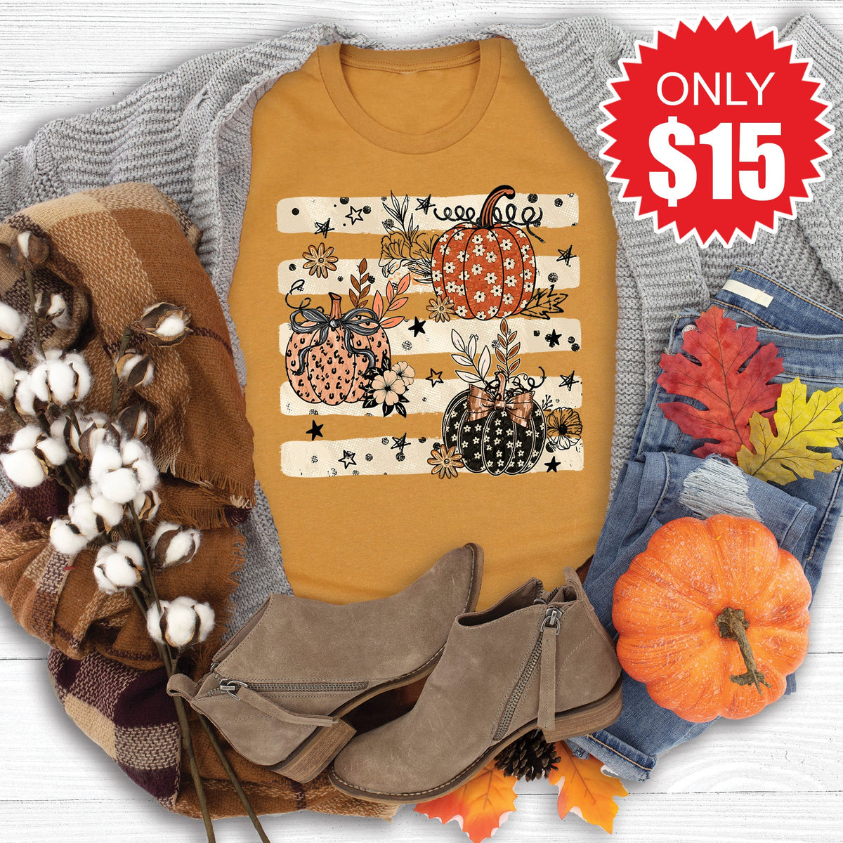 Pumpkins Tee - Heather Toast - 15 product image 1