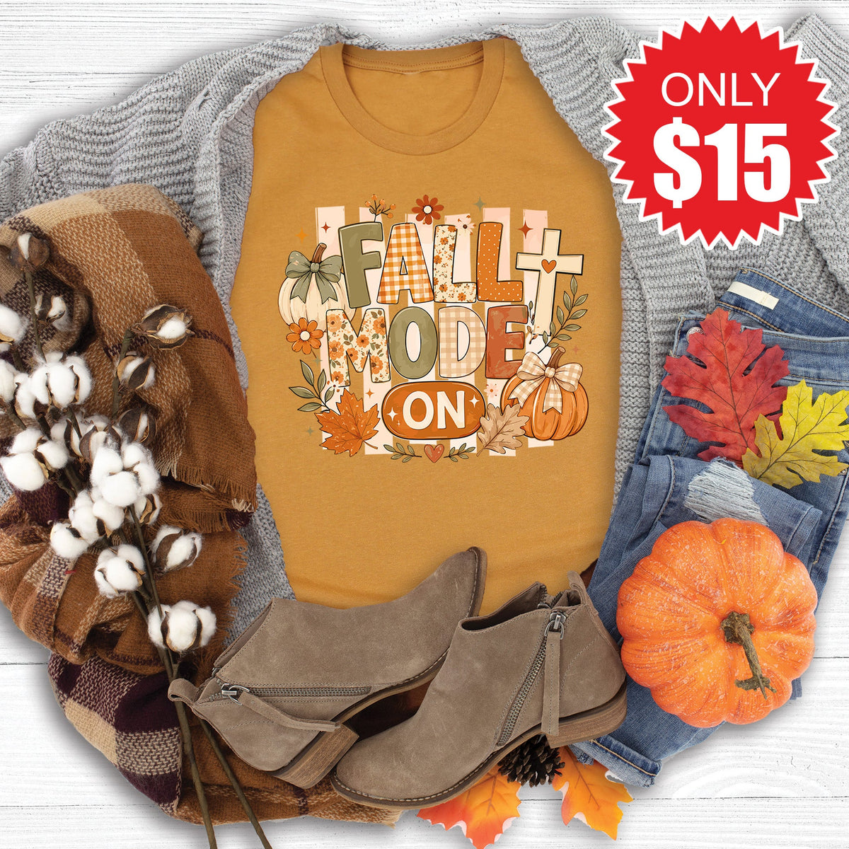 Fall Mode On Tee - Heather Toast - 15 product image 1