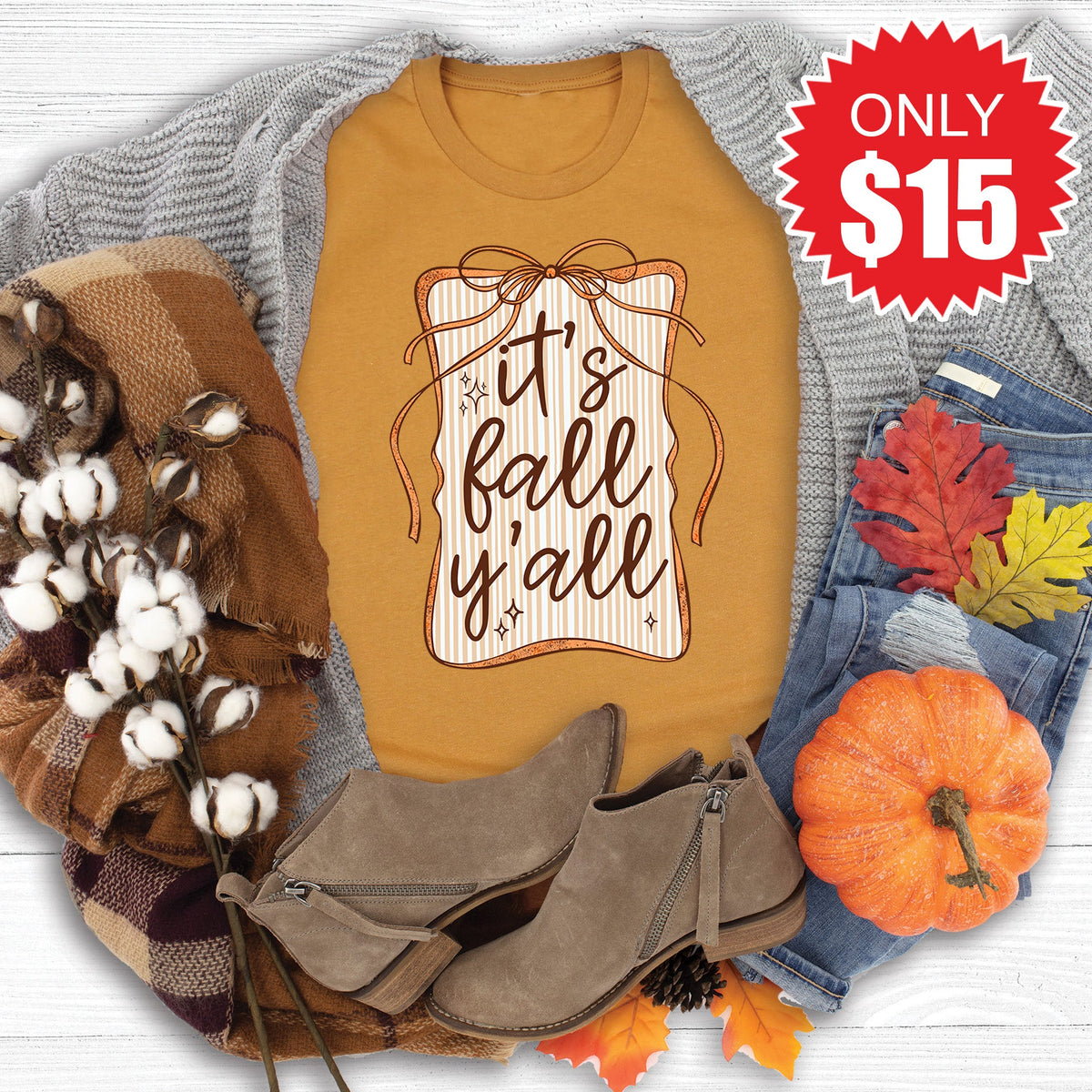 It's Fall Ya'll Tee - Heather Toast - 15 product image 1