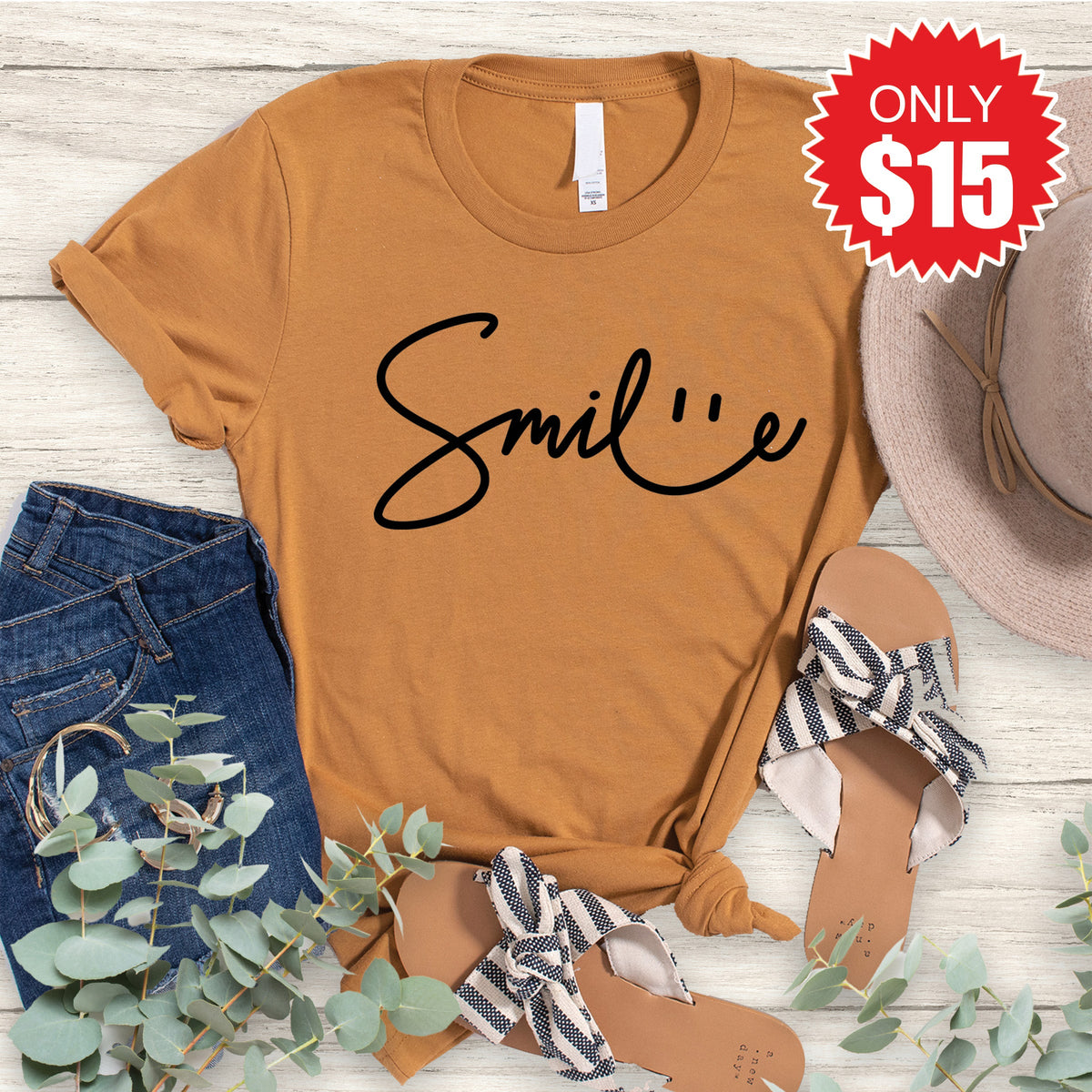 Smile Sign Tee - Heather Toast - 15 product image 1