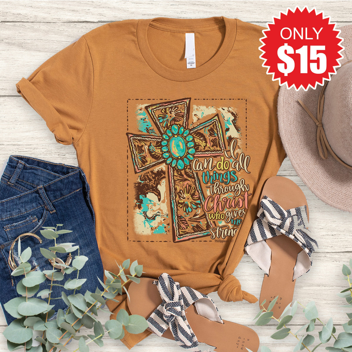 Through Christ Tee - Heather Toast - 15 product image 1