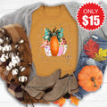 Patchwork Pumpkin Tee - Heather Toast - 15 product image 1