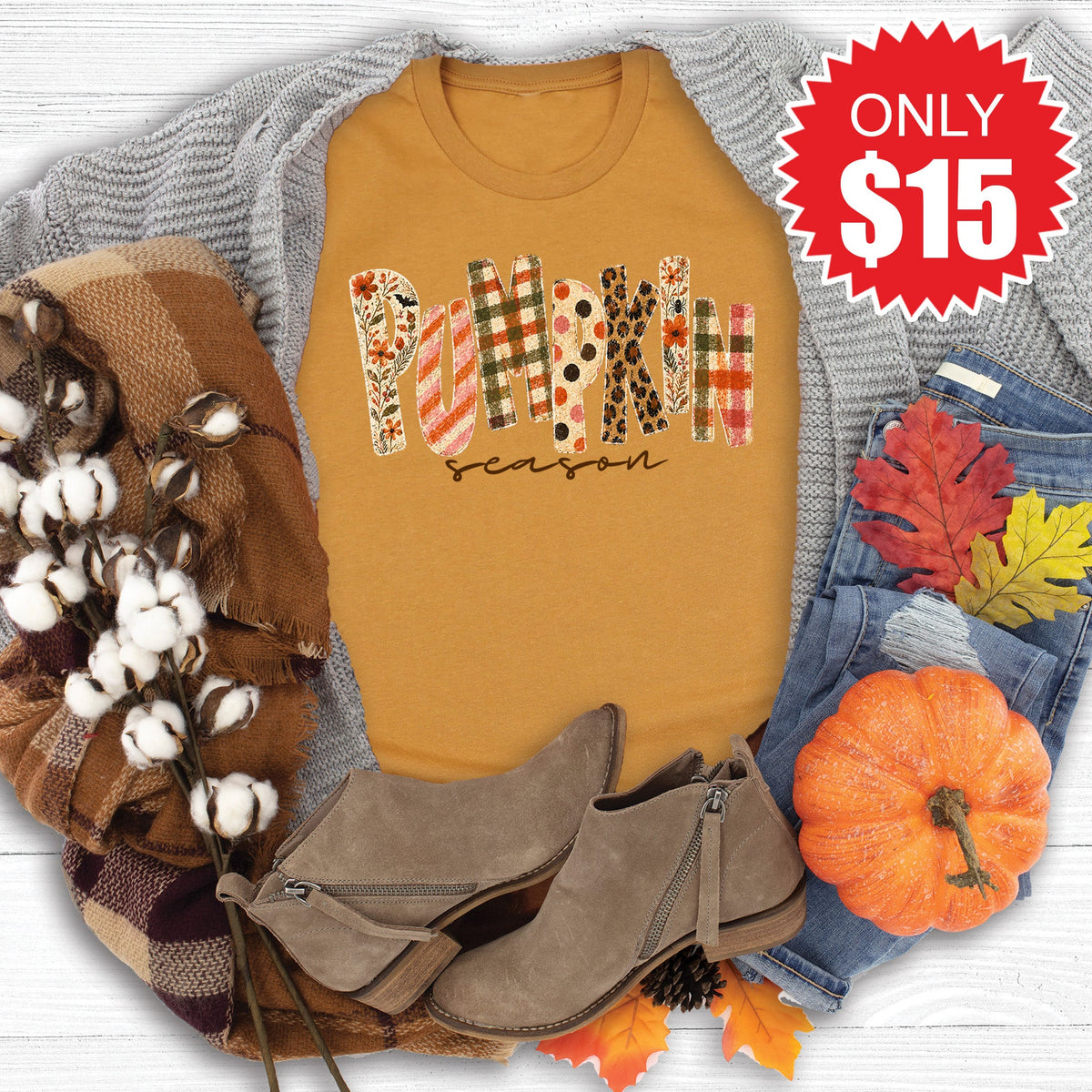 Pumpkin Season Tee - Heather Toast - 15 product image 1