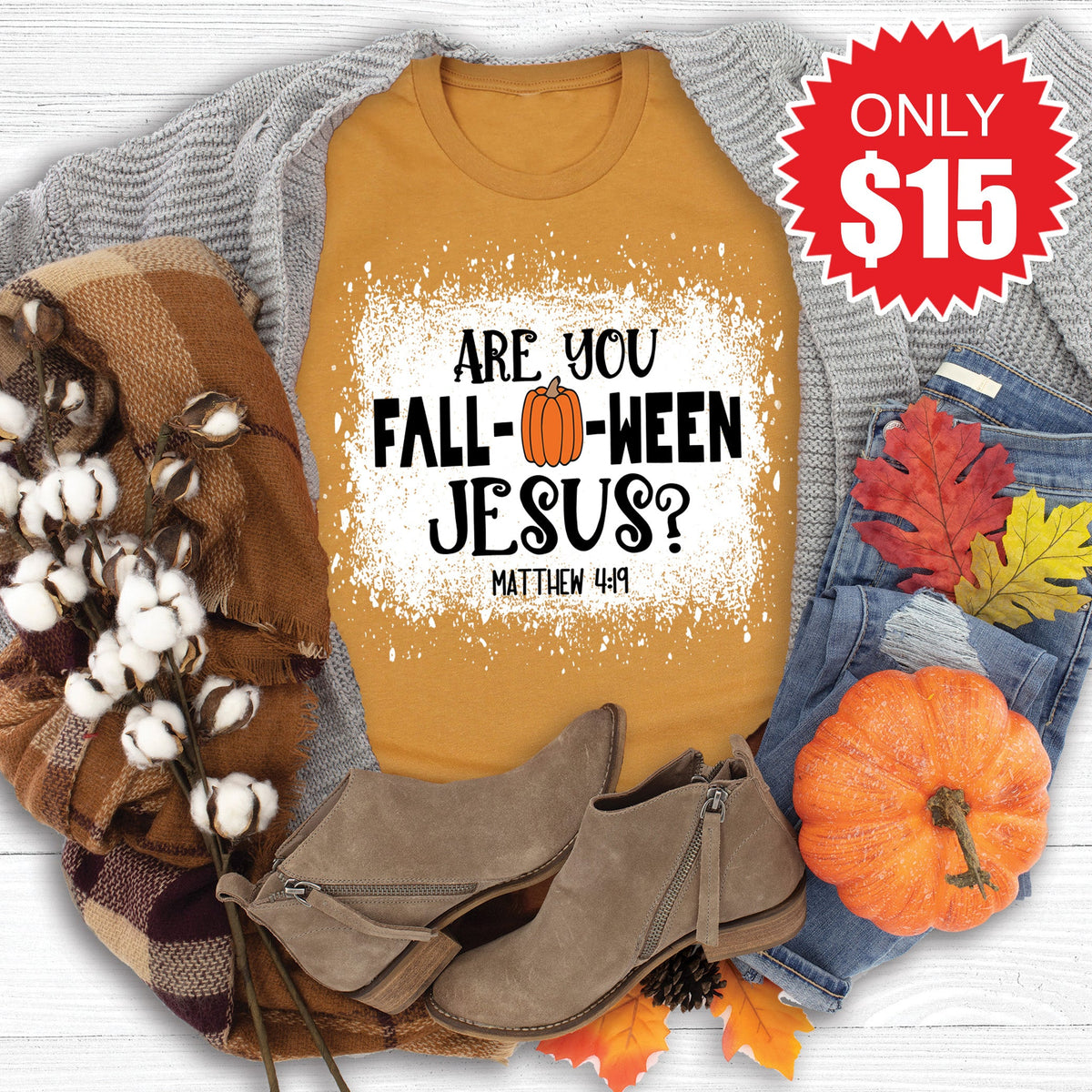 Are You Fall-O-Ween Jesus Tee - Heather Toast - 15 product image 1