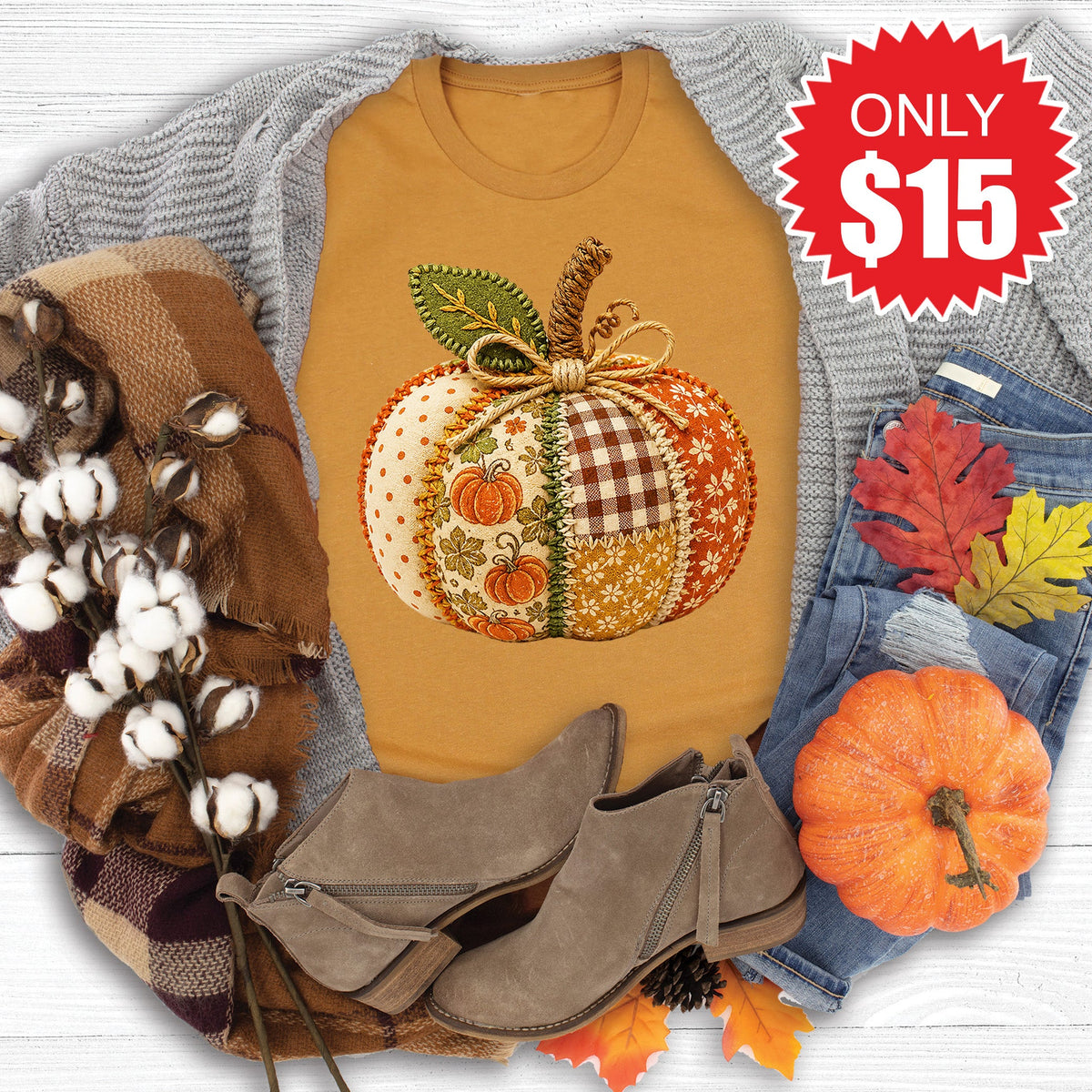 Pumpkin Tee - Heather Toast - 15 product image 1