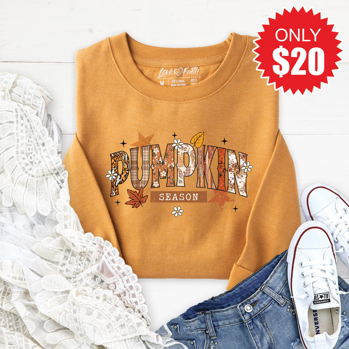 Pumpkin Season Sweatshirt - Heather Toast - 20 product image 1