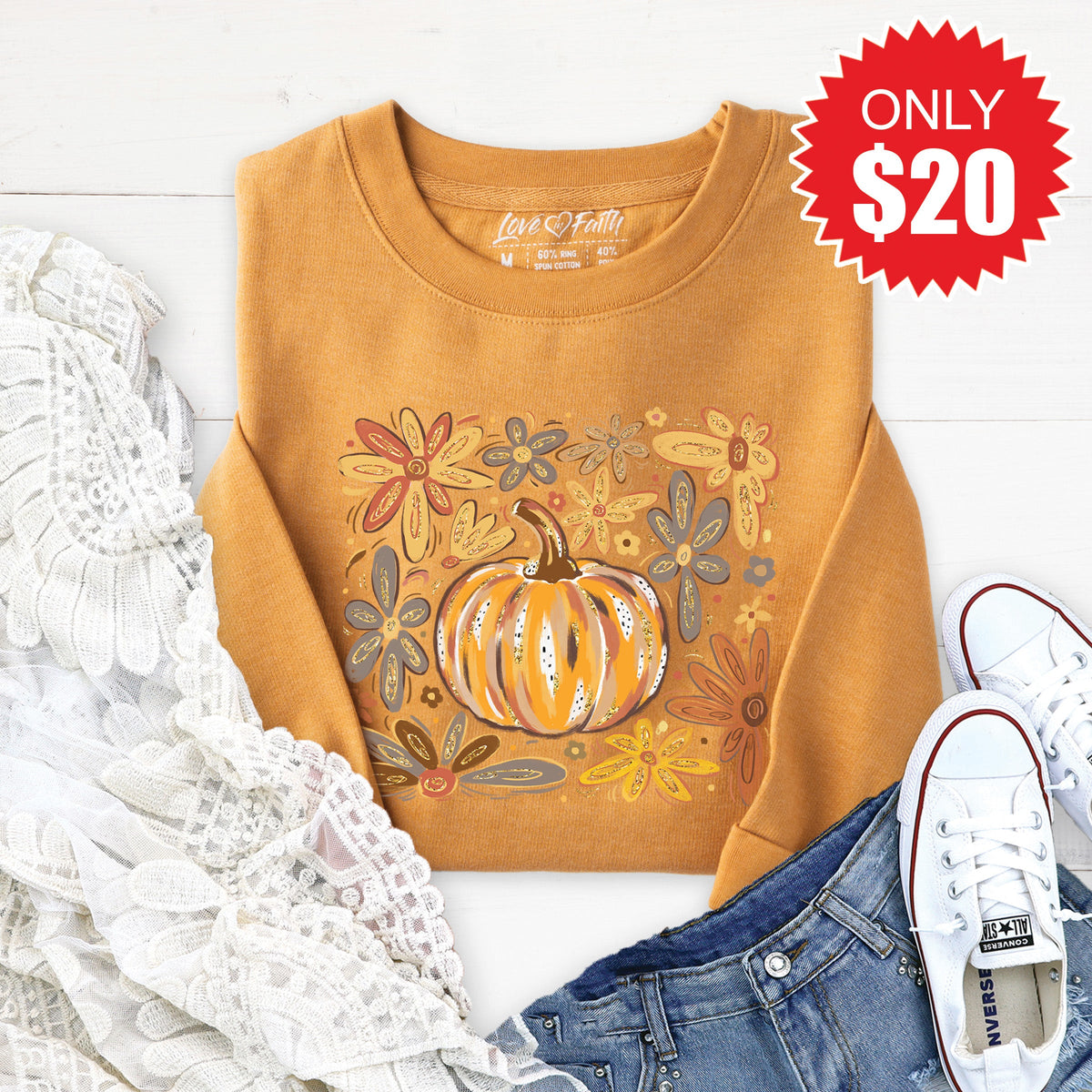 Pumpkin Sweatshirt - Heather Toast - 20 product image 1