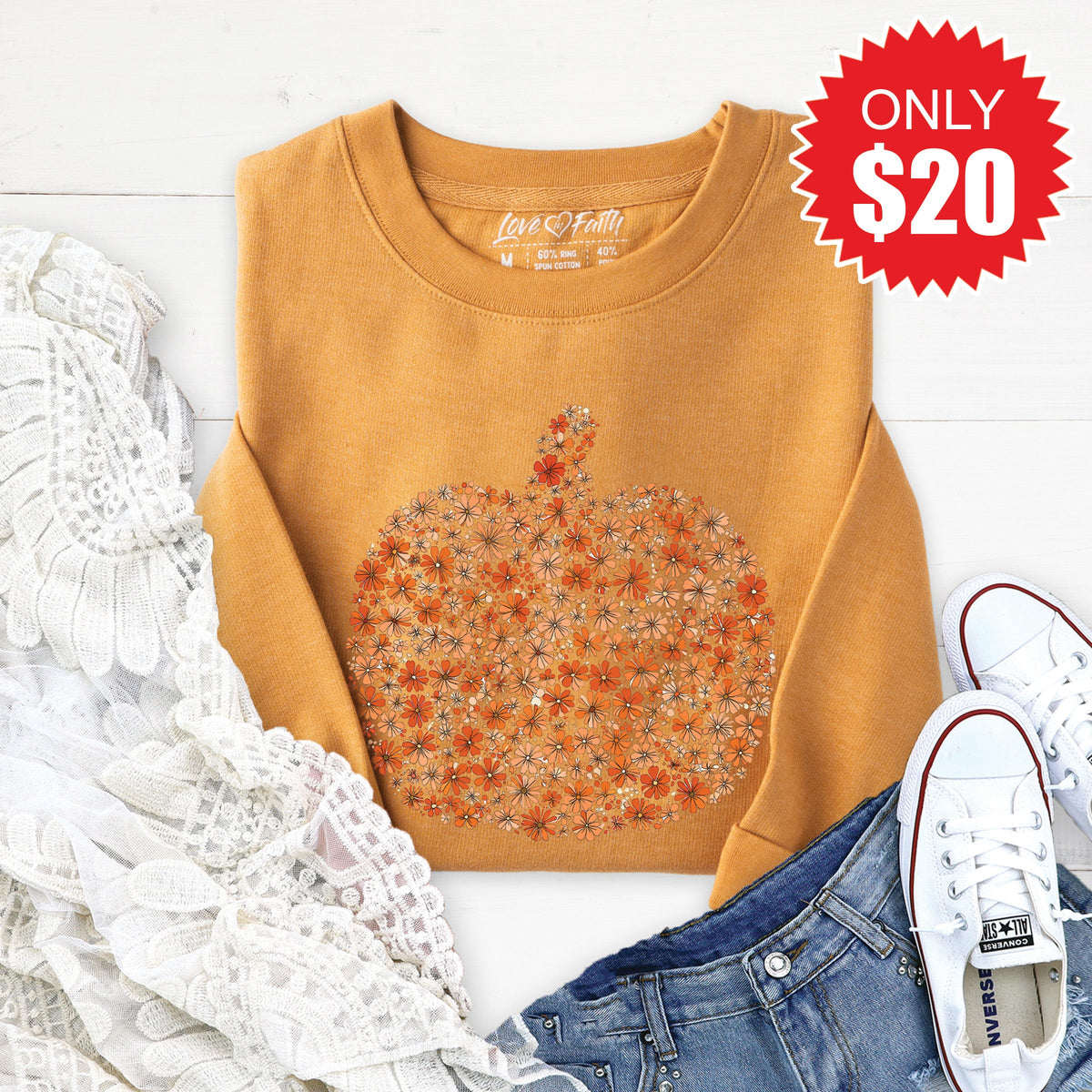 Pumpkin Sweatshirt - Heather Toast - 20 product image 1