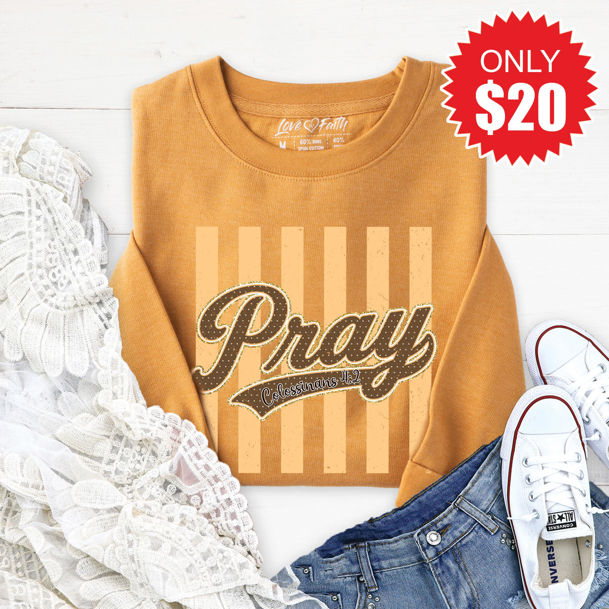 Pray Sweatshirt - Heather Toast - 20 product image 1