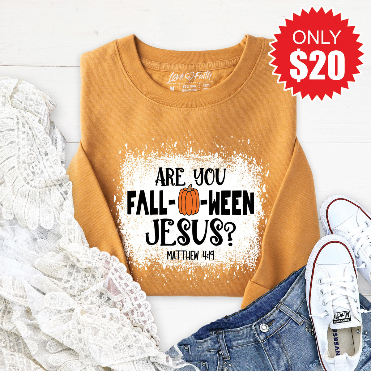 Are You Fall-O-Ween Jesus Sweatshirt - Heather Toast - 20 product image 1