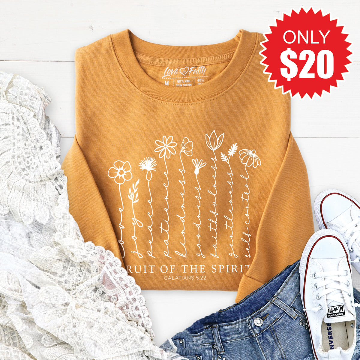 Fruit Of The Spirit Sweatshirt - Heather Toast - 20 product image 1