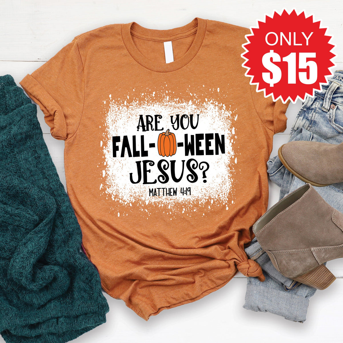 Are You Fall-O-Ween Jesus Tee - Heather Autumn - 15 product image 1