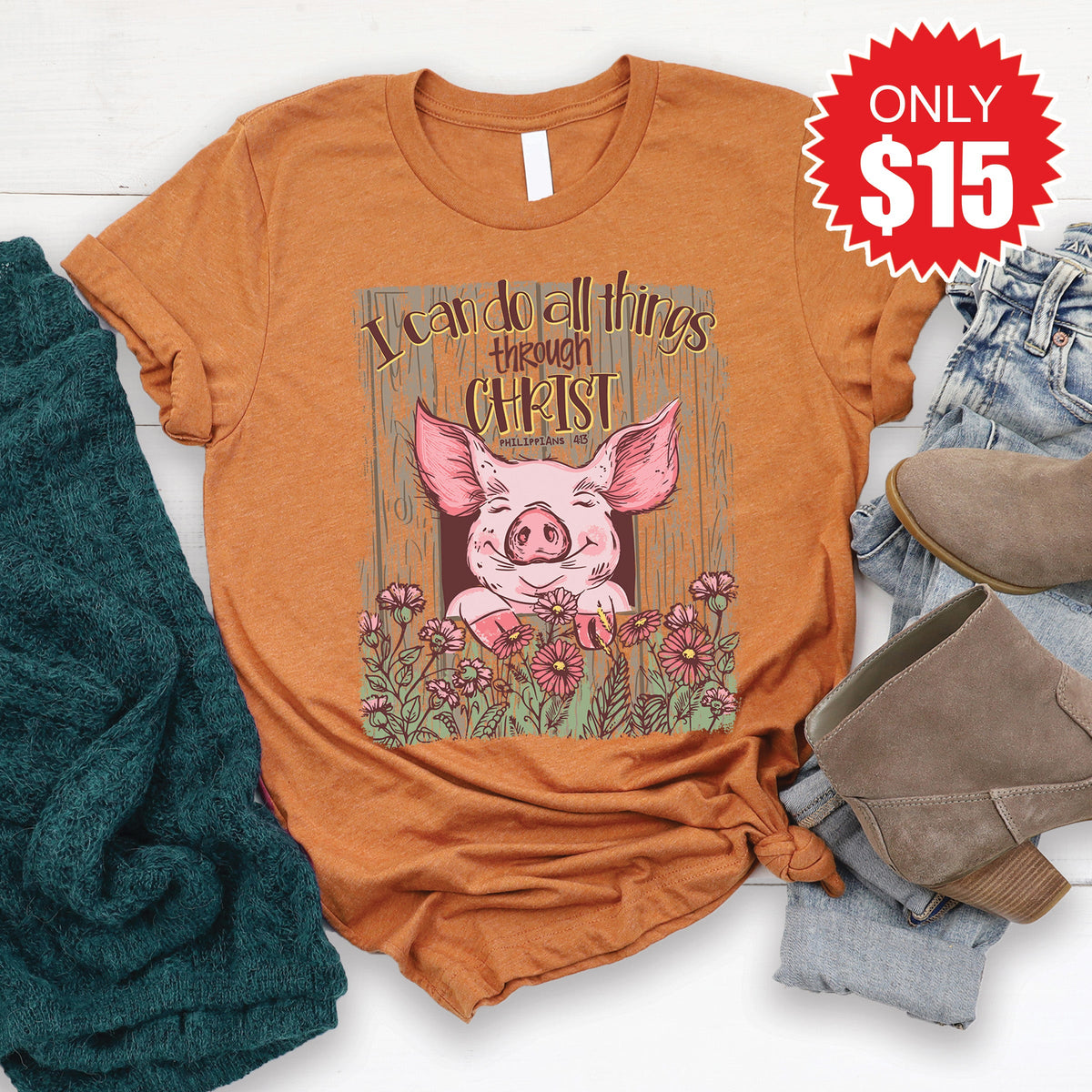 I Can Do All Things Tee - Heather Autumn - 15 product image 1