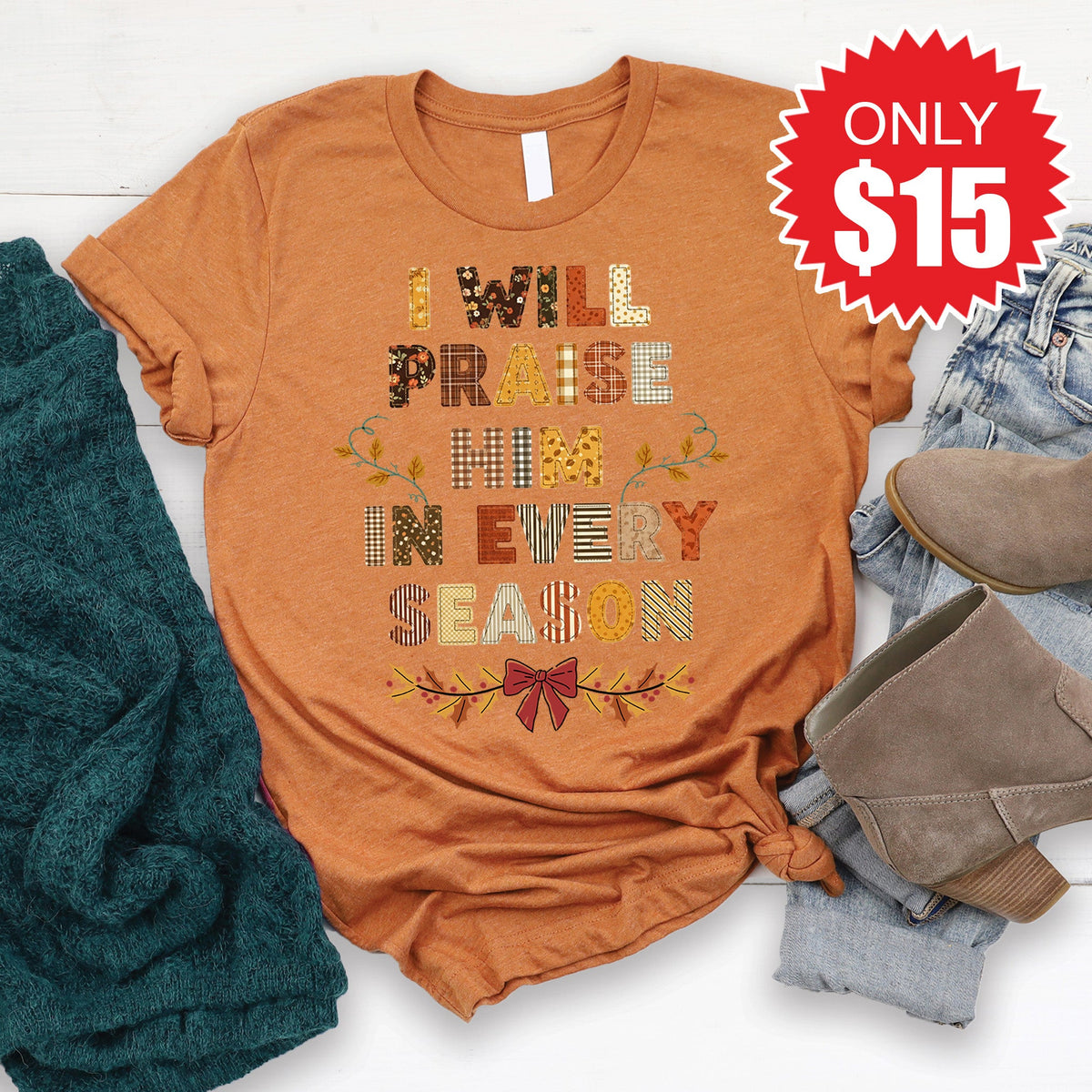 Praise Him Tee - Heather Autumn - 15 product image 1
