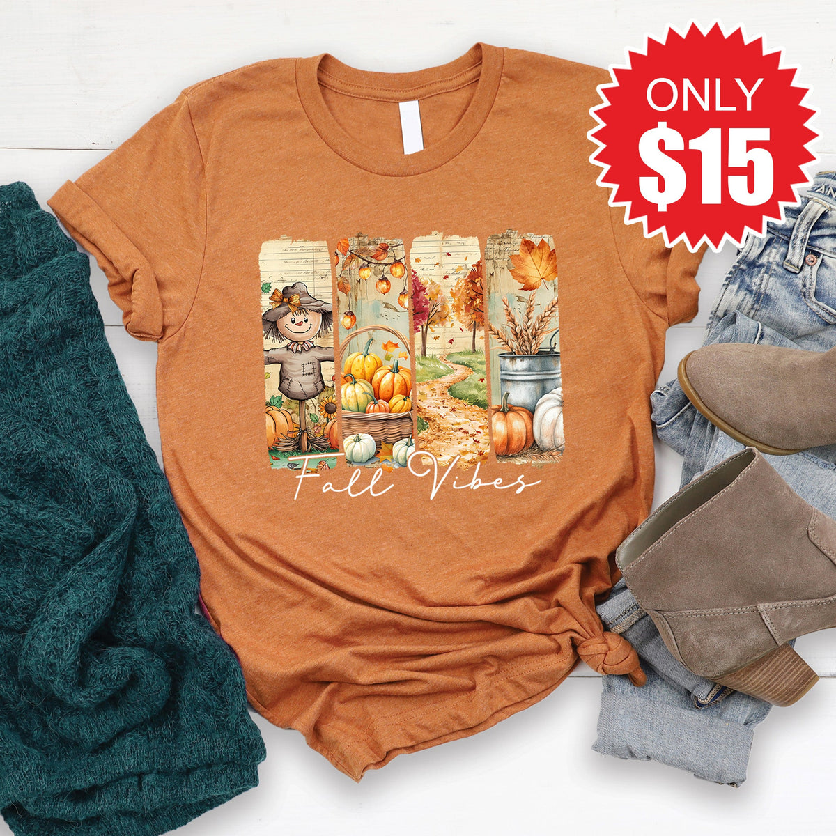 Fall Vibes Tee - Heather Autumn - 15 product image 1