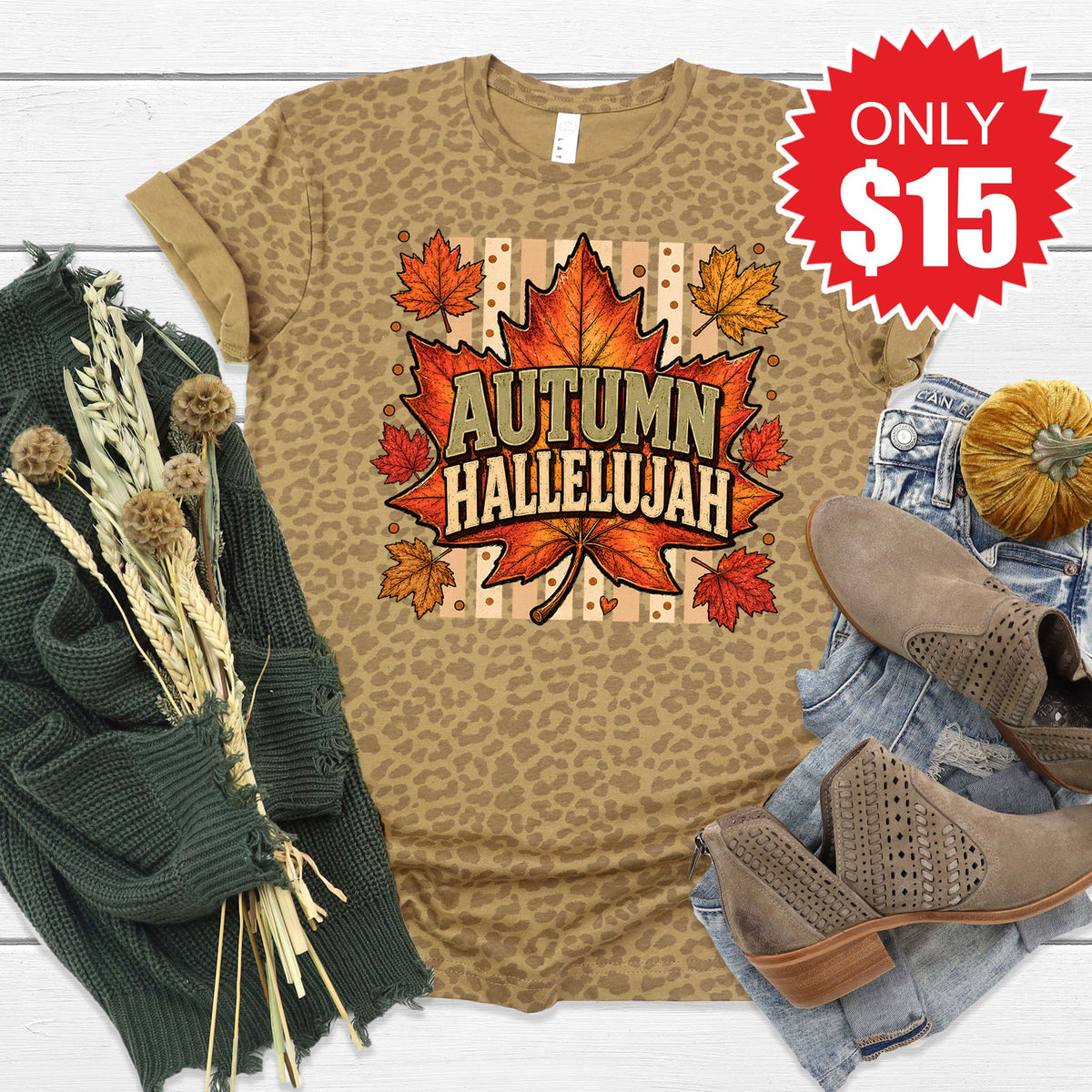 Autumn Hallelujah Tee - Brown Leopard - 15 product image 1