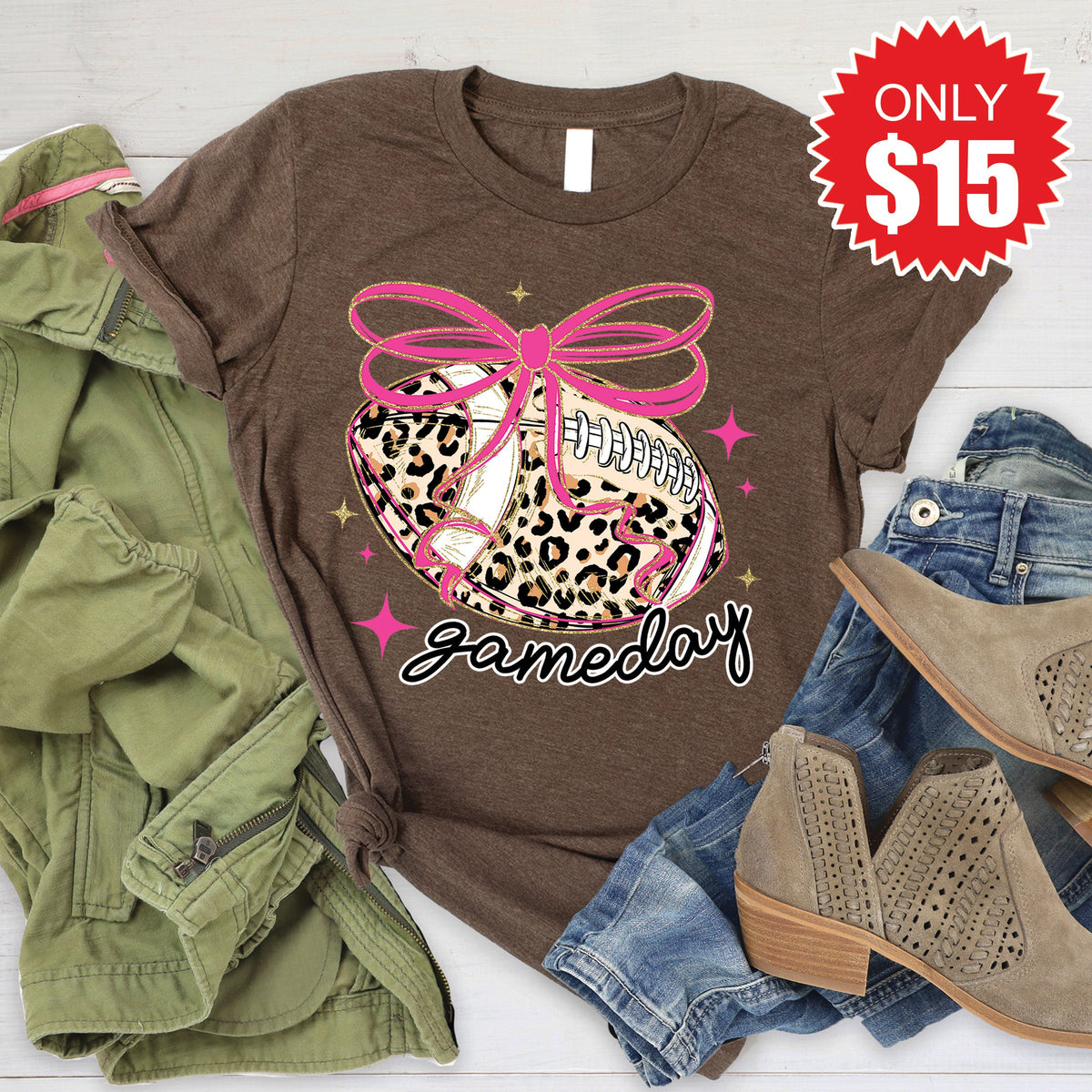 Game Day Leopard Tee - Heather Brown - 15 product image 1
