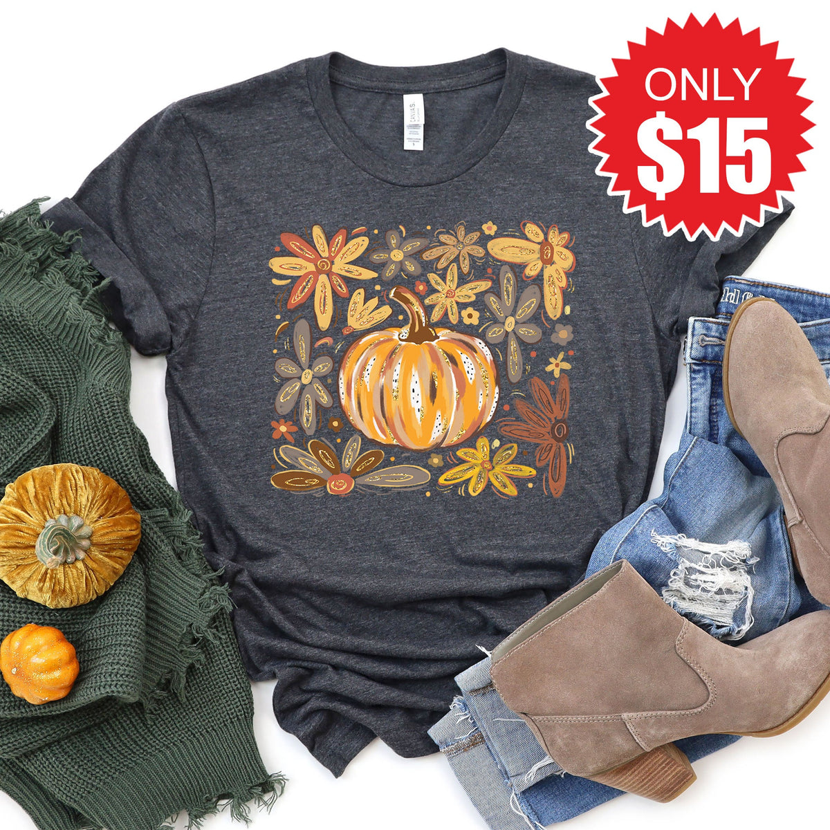 Pumpkin Tee - Heather Charcoal - 15 product image 1