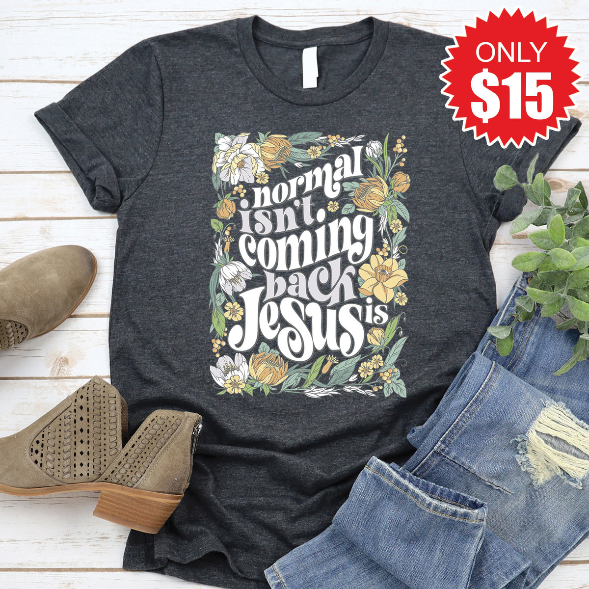 Normal Isn't Coming Back Tee - Heather Charcoal - 15 product image 1