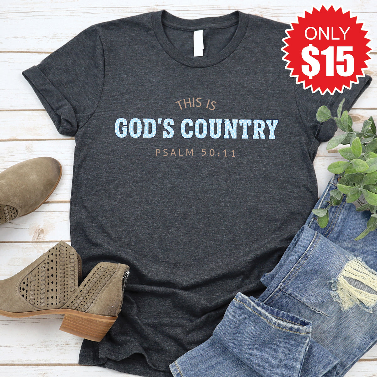 God's Country Tee - Heather Charcoal - 15 product image 1